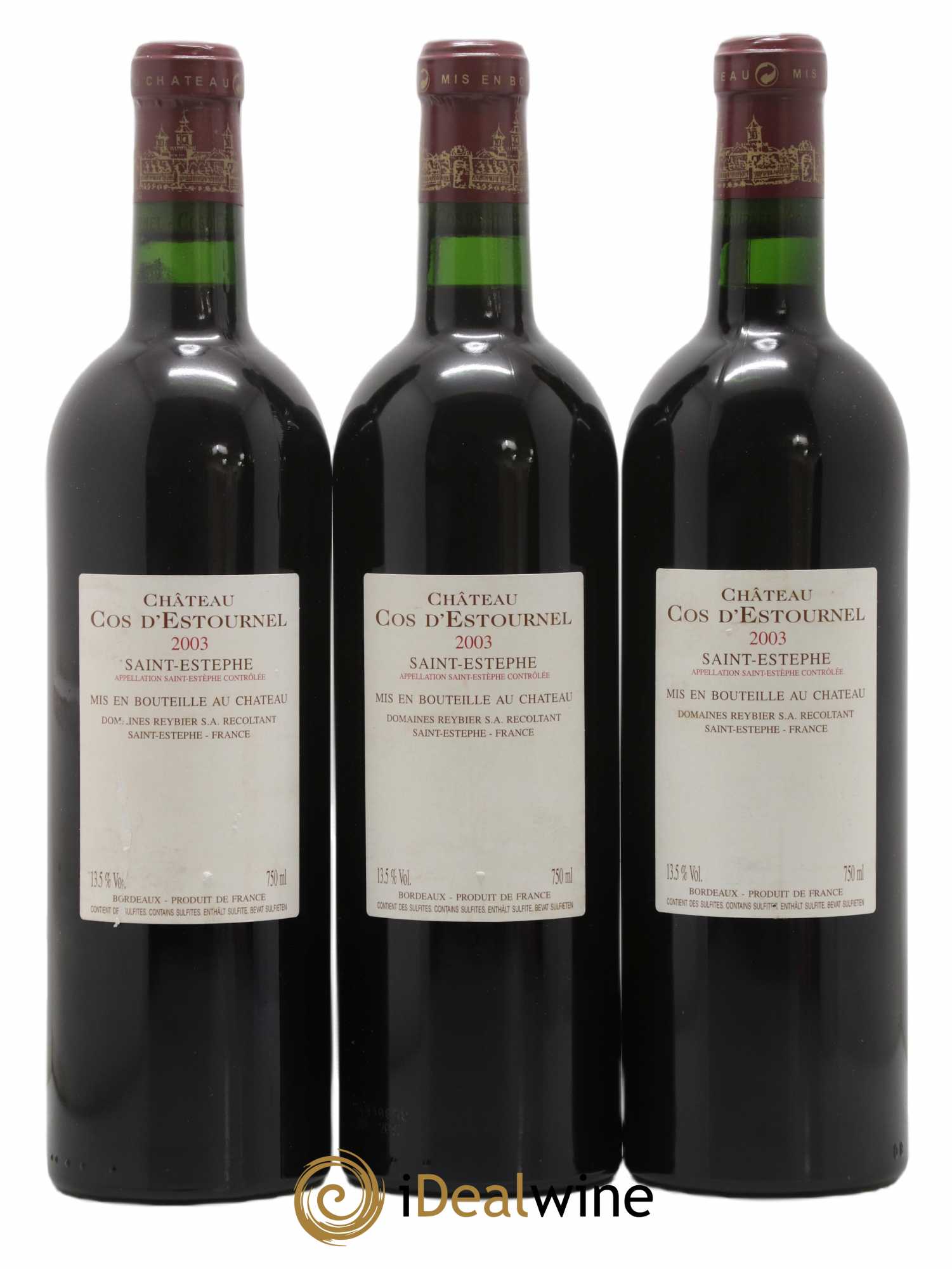 Cos d'Estournel 2ème Grand Cru Classé 2003 - Lot de 3 bouteilles - 1