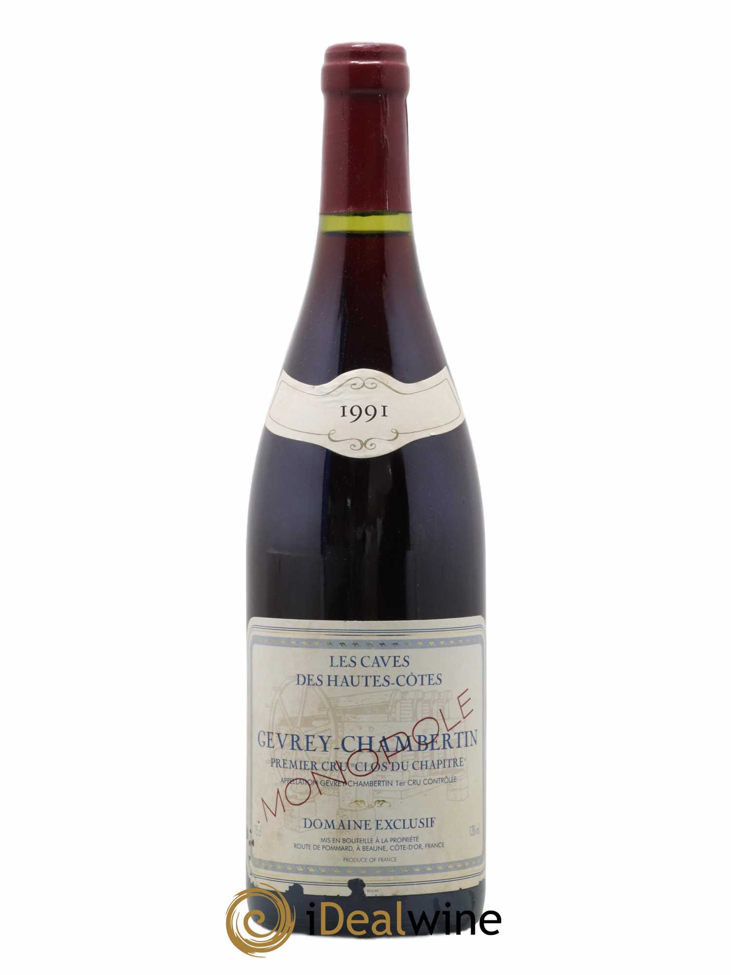 Gevrey-Chambertin 1er Cru Clos du Chapitre Caves des Hautes côtes 1991 - Posten von 1 Flasche - 0