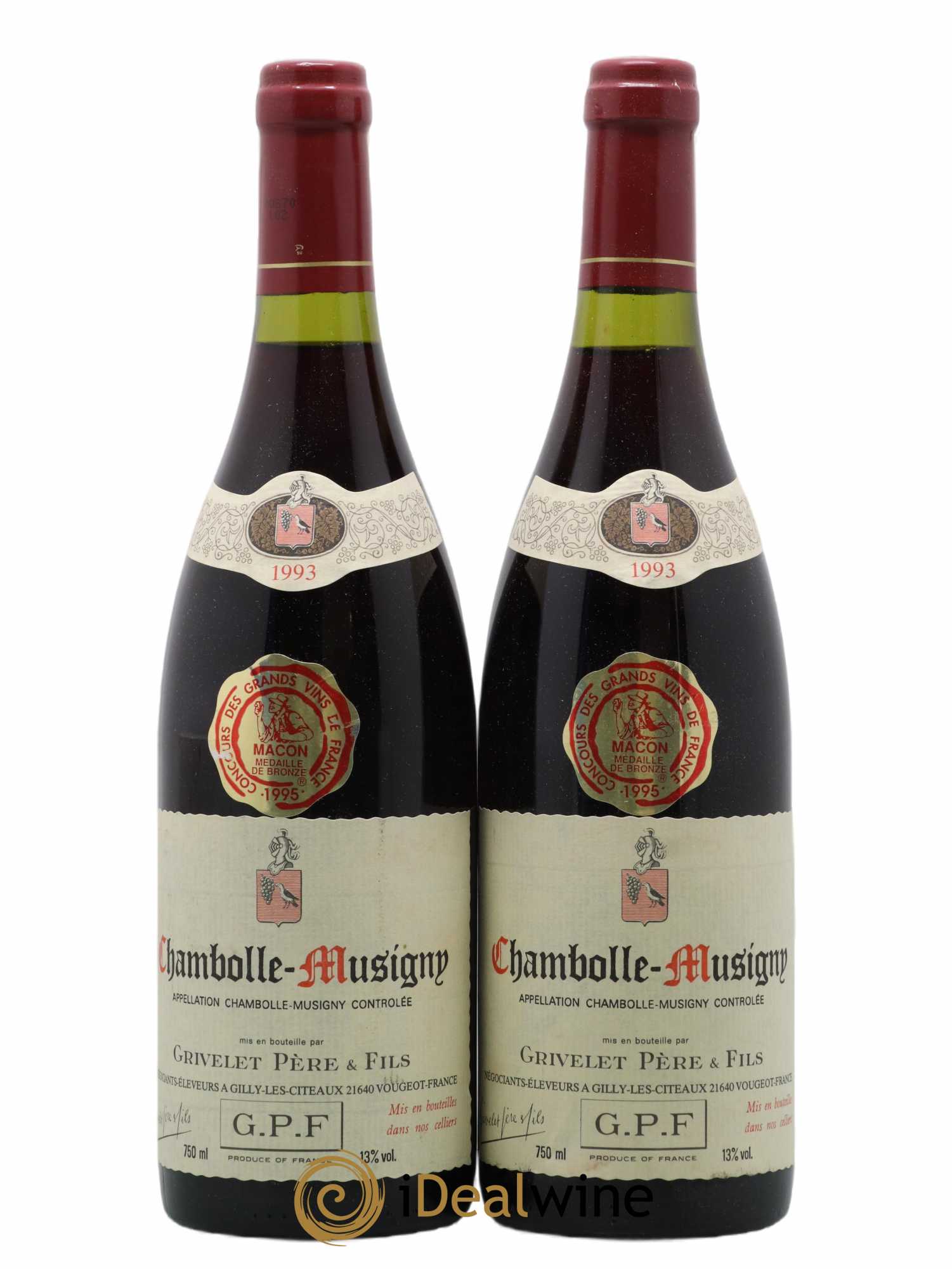 Chambolle-Musigny Domaine Grivelet 1993 - Posten von 2 Flaschen - 0
