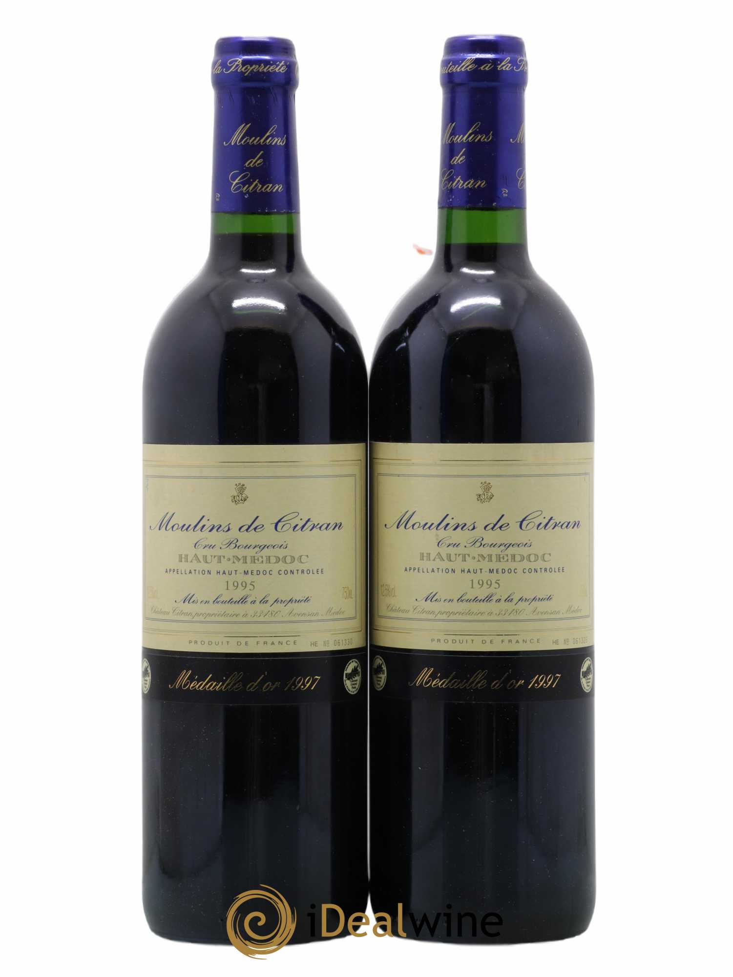 Haut Médoc Moulin de Citran 1995 - Posten von 2 Flaschen - 0