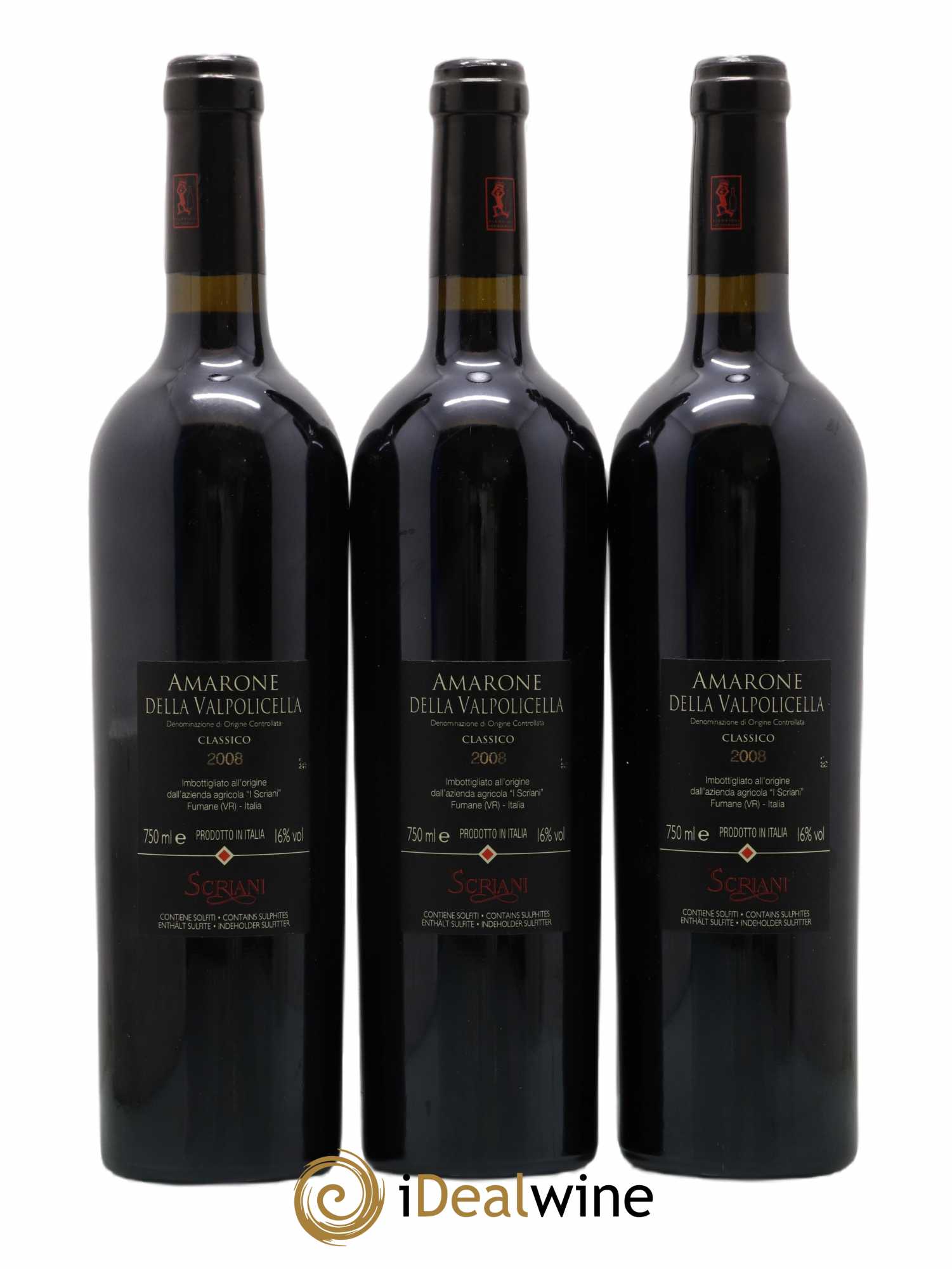 Amarone della Valpolicella DOC Classico Scriani 2008 - Posten von 3 Flaschen - 1