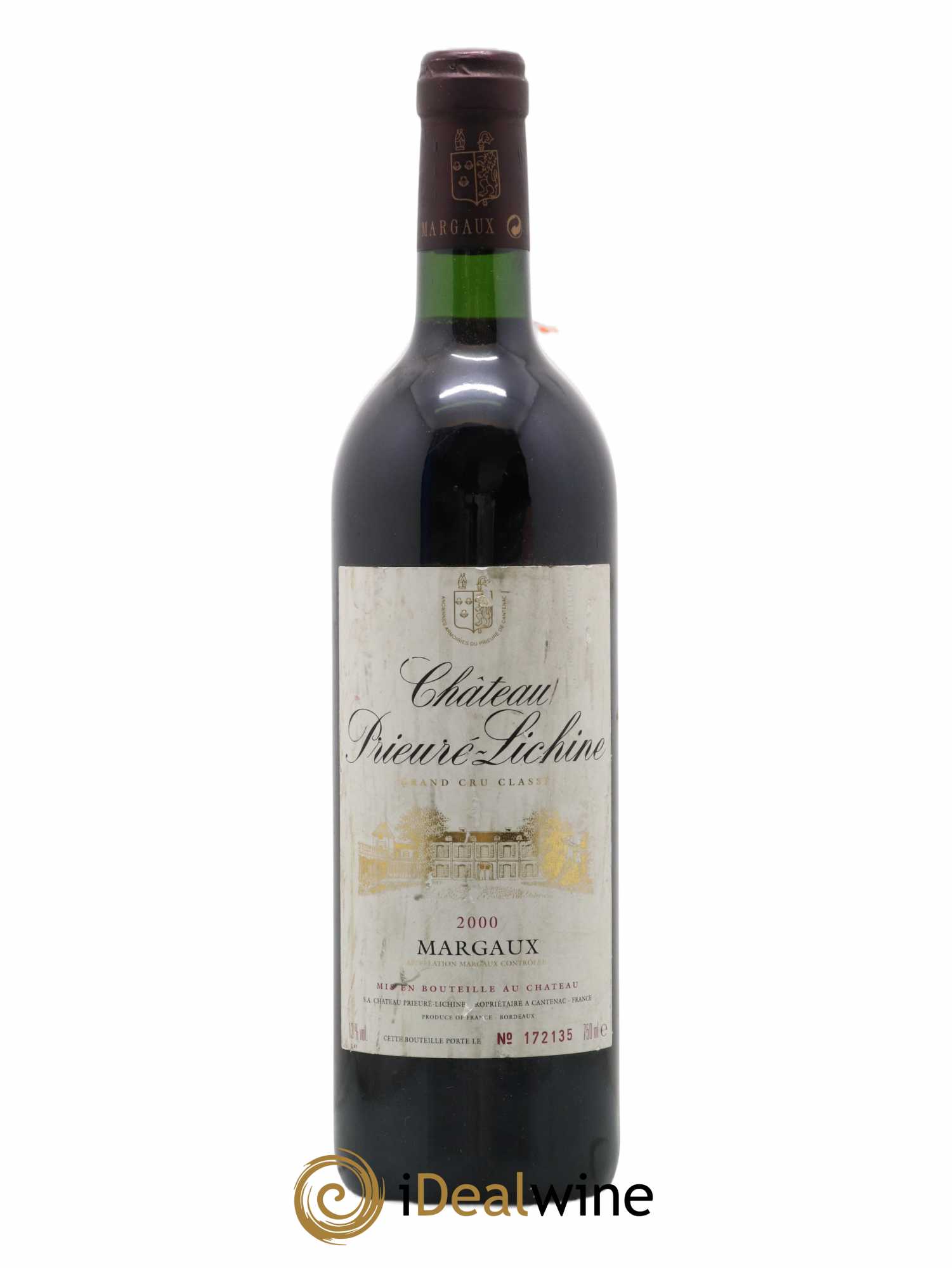 Château Prieuré Lichine 4ème Grand Cru Classé 2000 - Lot de 1 bouteille - 0