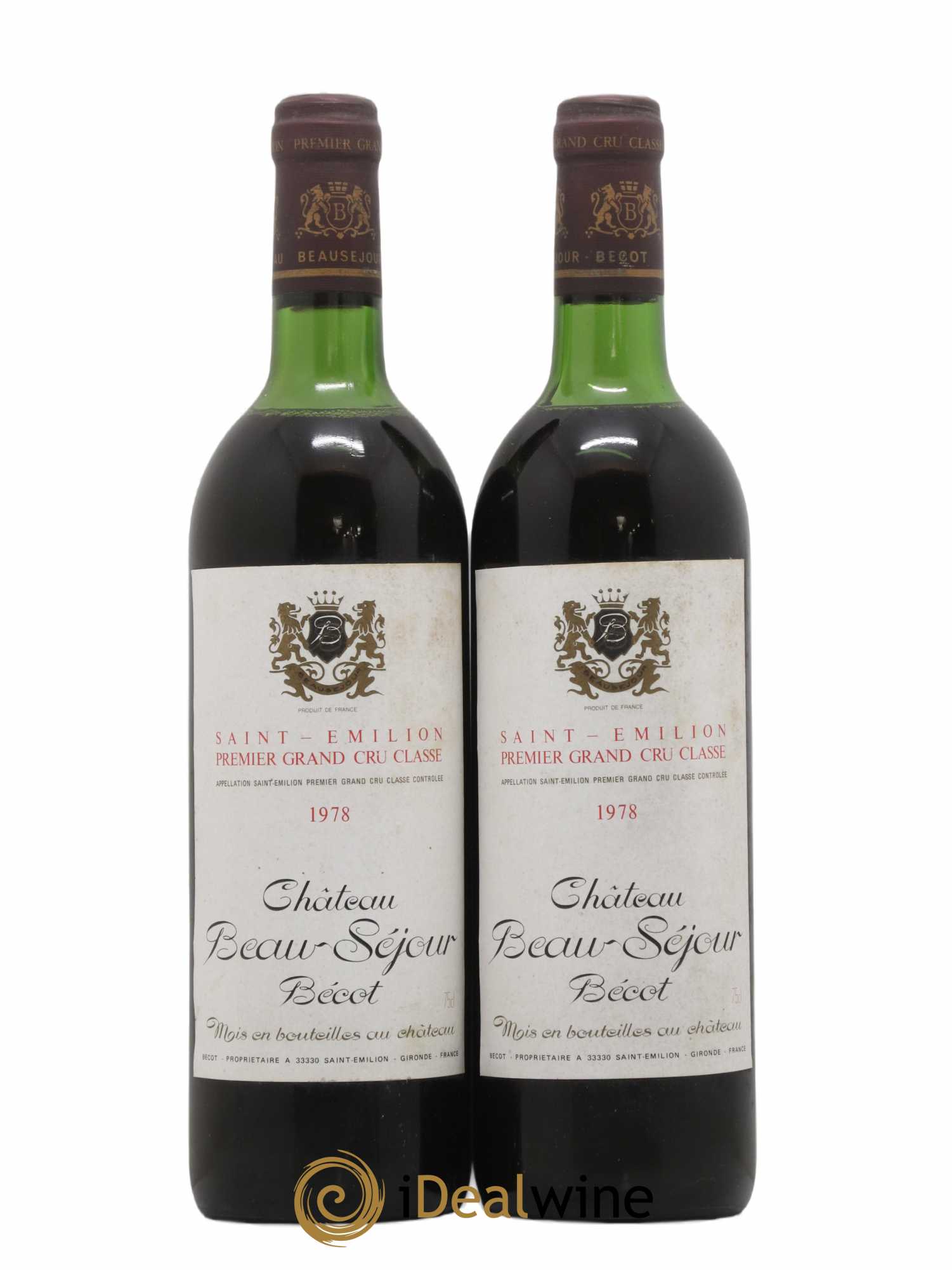 Château Beau-Séjour Bécot 1er Grand Cru Classé B (sans prix de réserve) (sans prix de réserve) 1978 - Lot de 2 bouteilles - 0