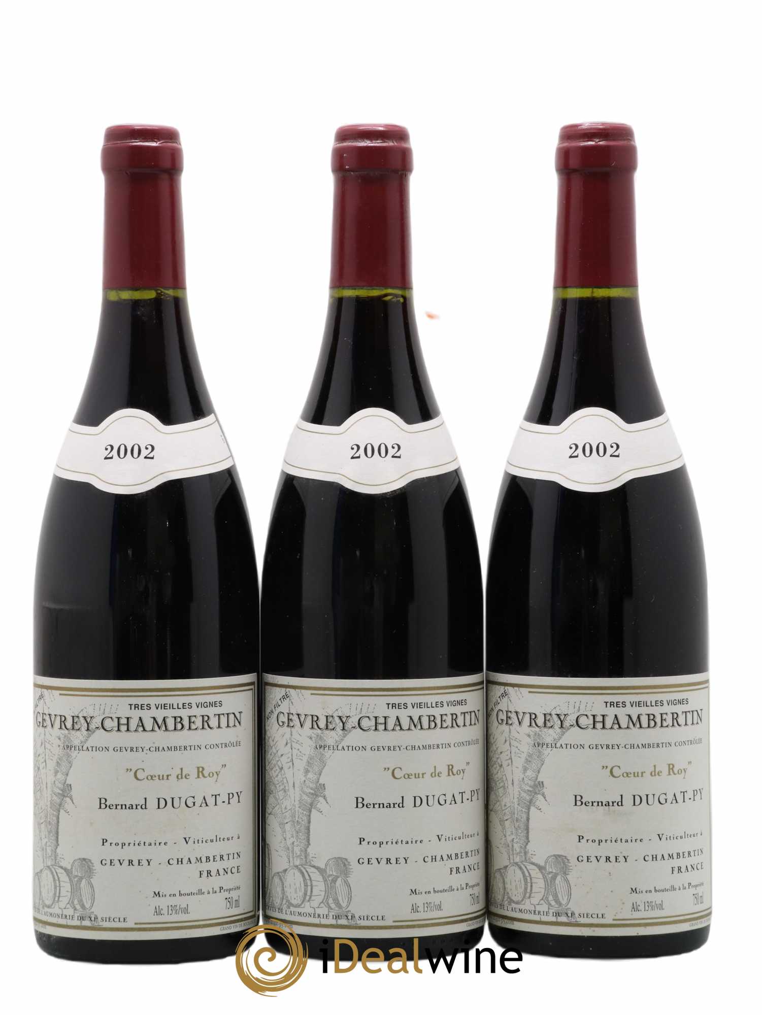 Gevrey-Chambertin Coeur de Roy Très Vieilles Vignes Dugat-Py 2002 - Lot de 3 bouteilles - 0