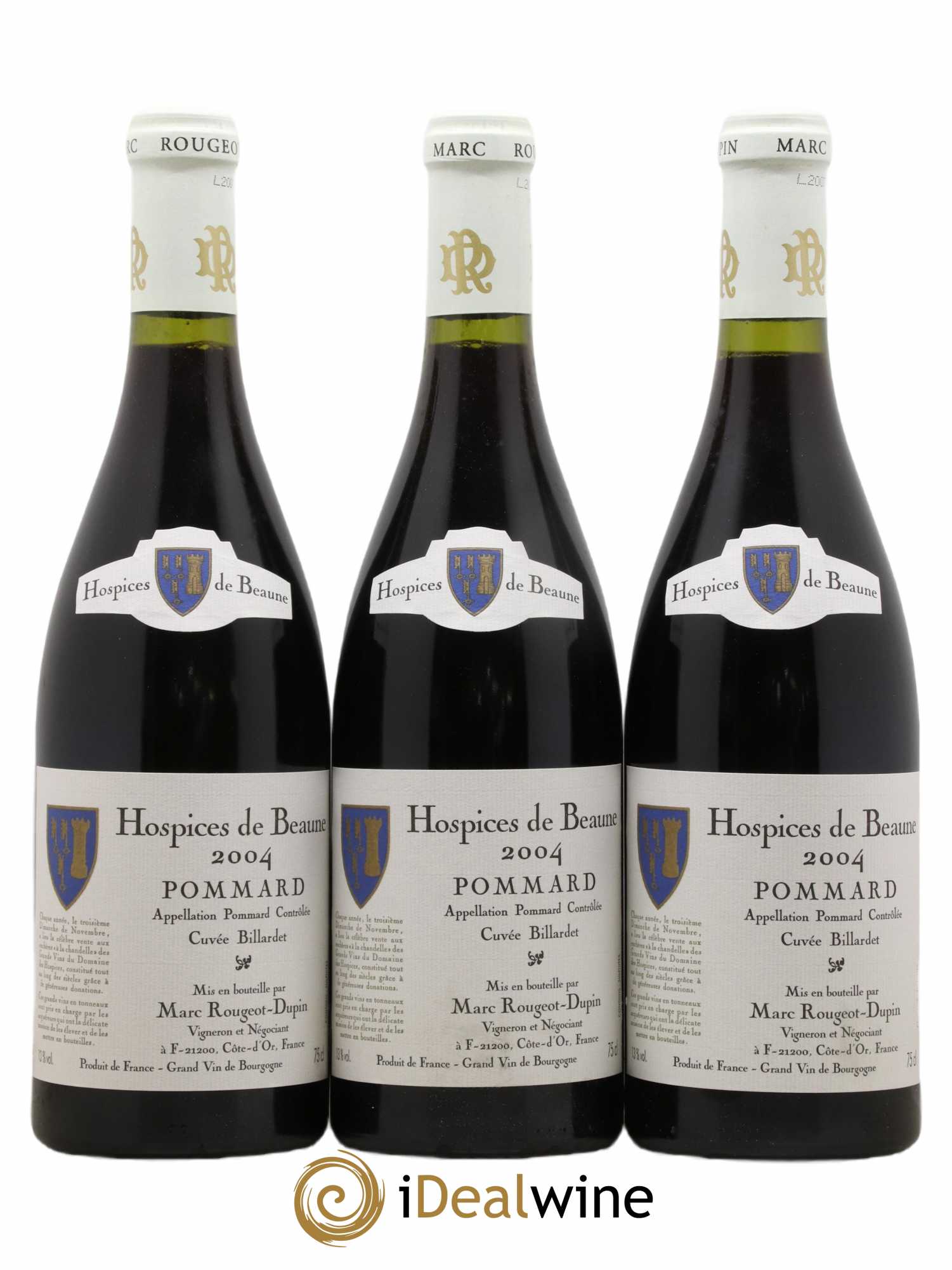 Pommard Hospices de Beaune Cuvée Billardet Marc Rougeot Dupin 2004 - Lot of 6 bottles - 1