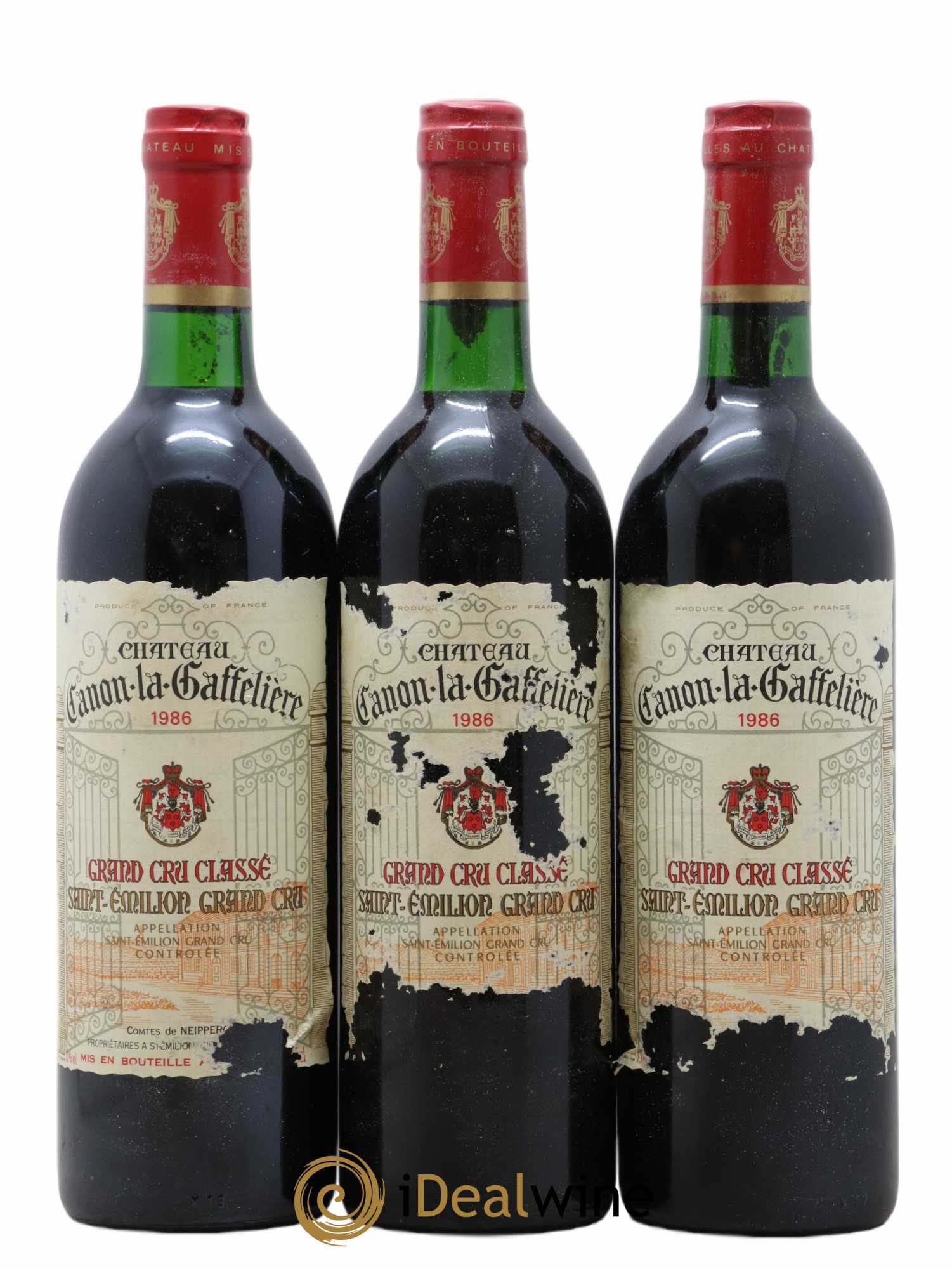 Château Canon la Gaffelière 1er Grand Cru Classé B 1986 - Lot de 3 bouteilles - 0
