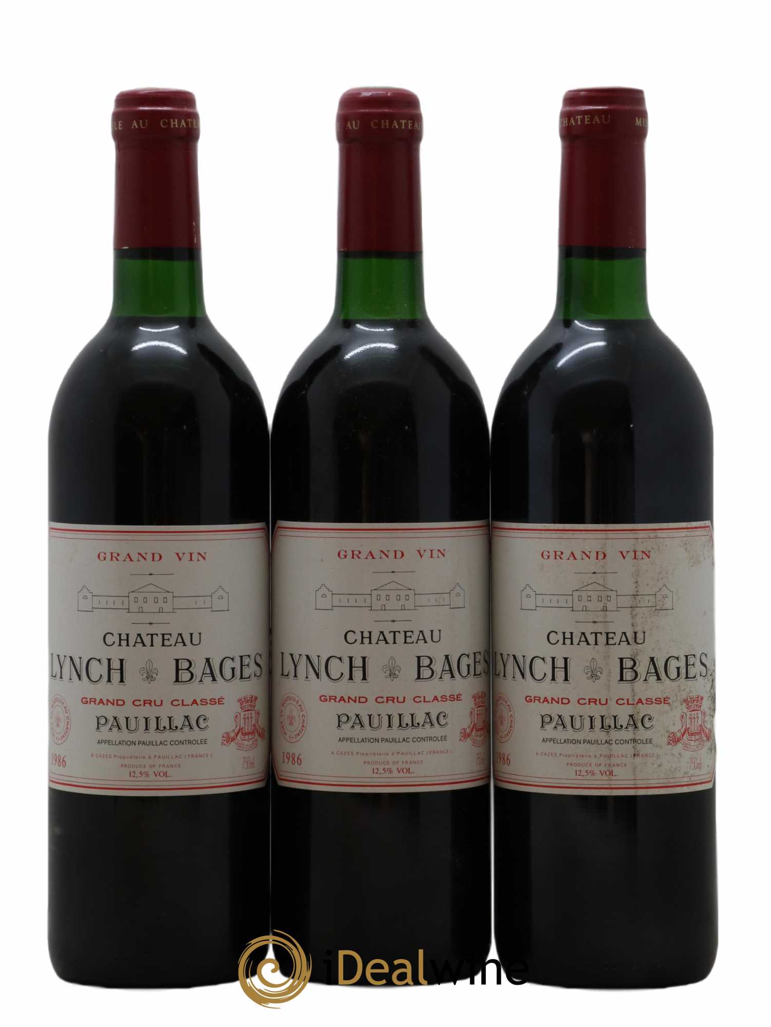 Château Lynch Bages 5ème Grand Cru Classé 1986 - Lot of 3 bottles - 0