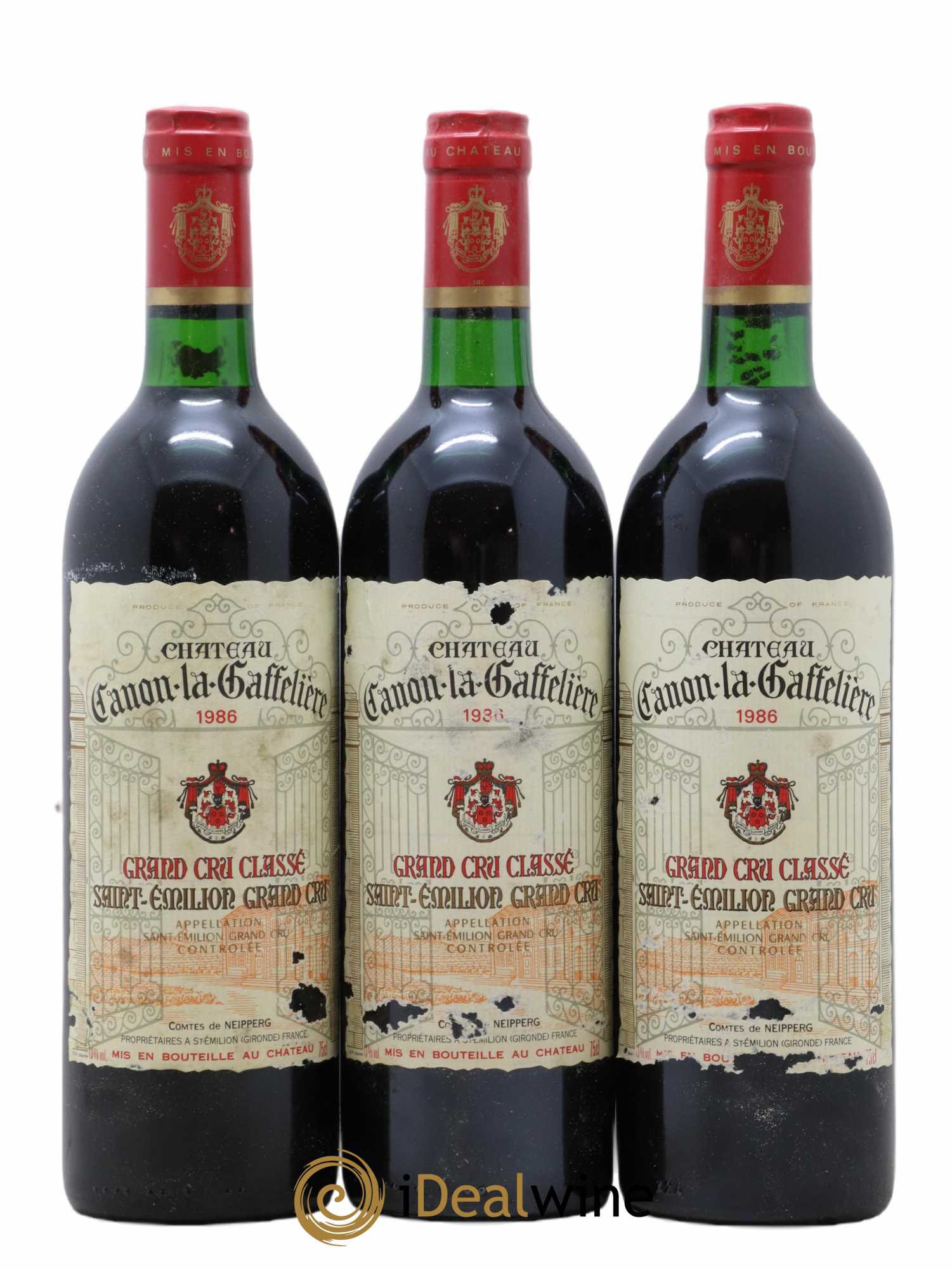 Château Canon la Gaffelière 1er Grand Cru Classé B 1986 - Lot de 3 bouteilles - 0
