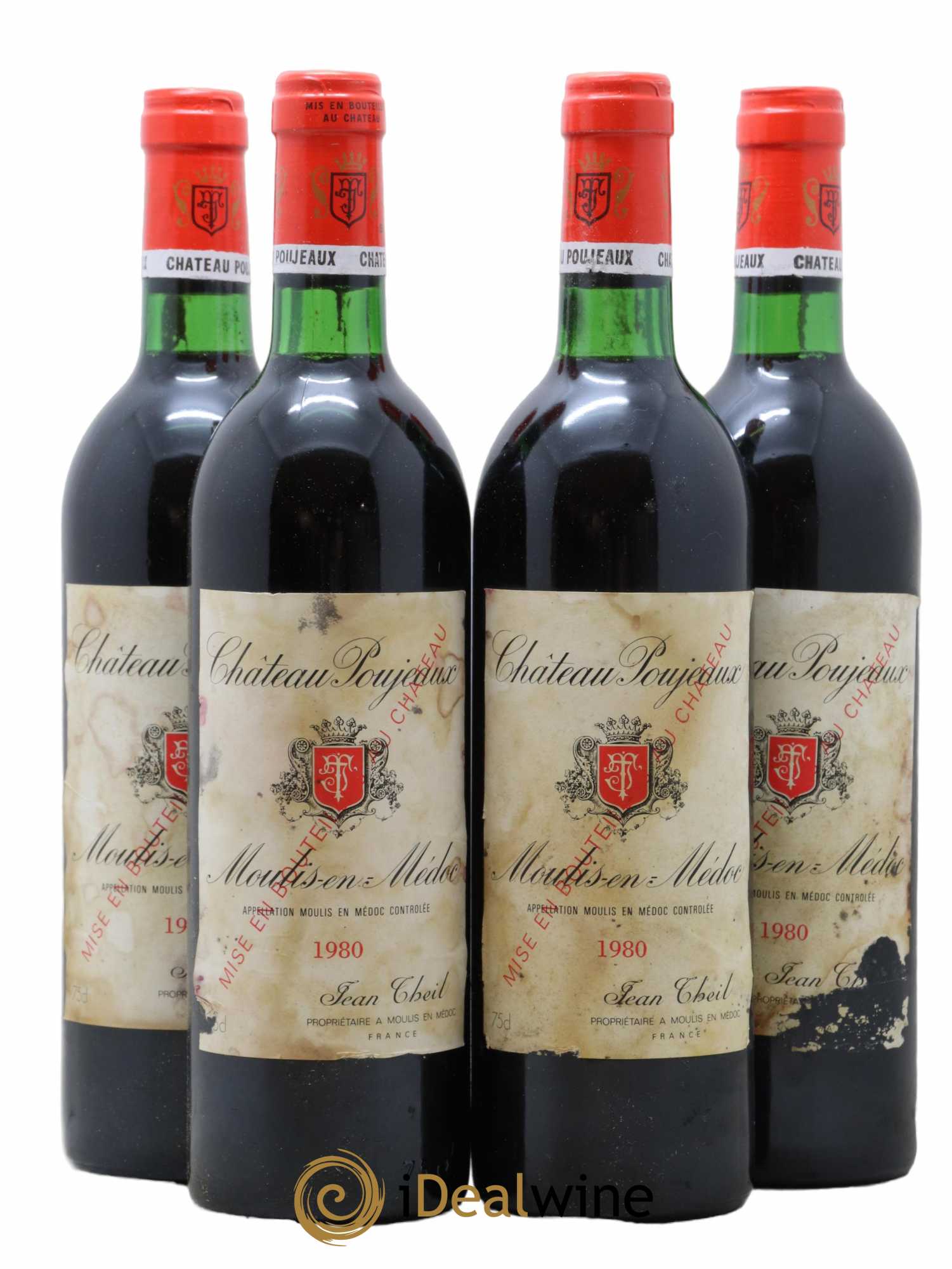 Château Poujeaux 1980 - Lot de 4 bouteilles - 0
