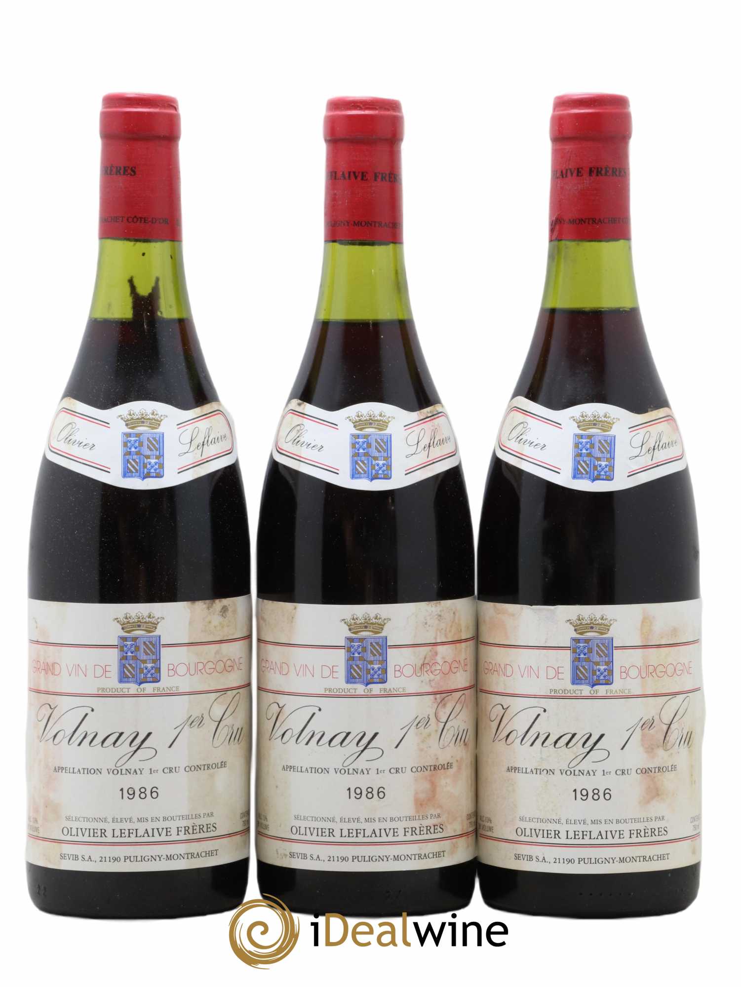 Volnay 1er Cru Olivier Leflaive 1986 - Lot de 3 bouteilles - 0