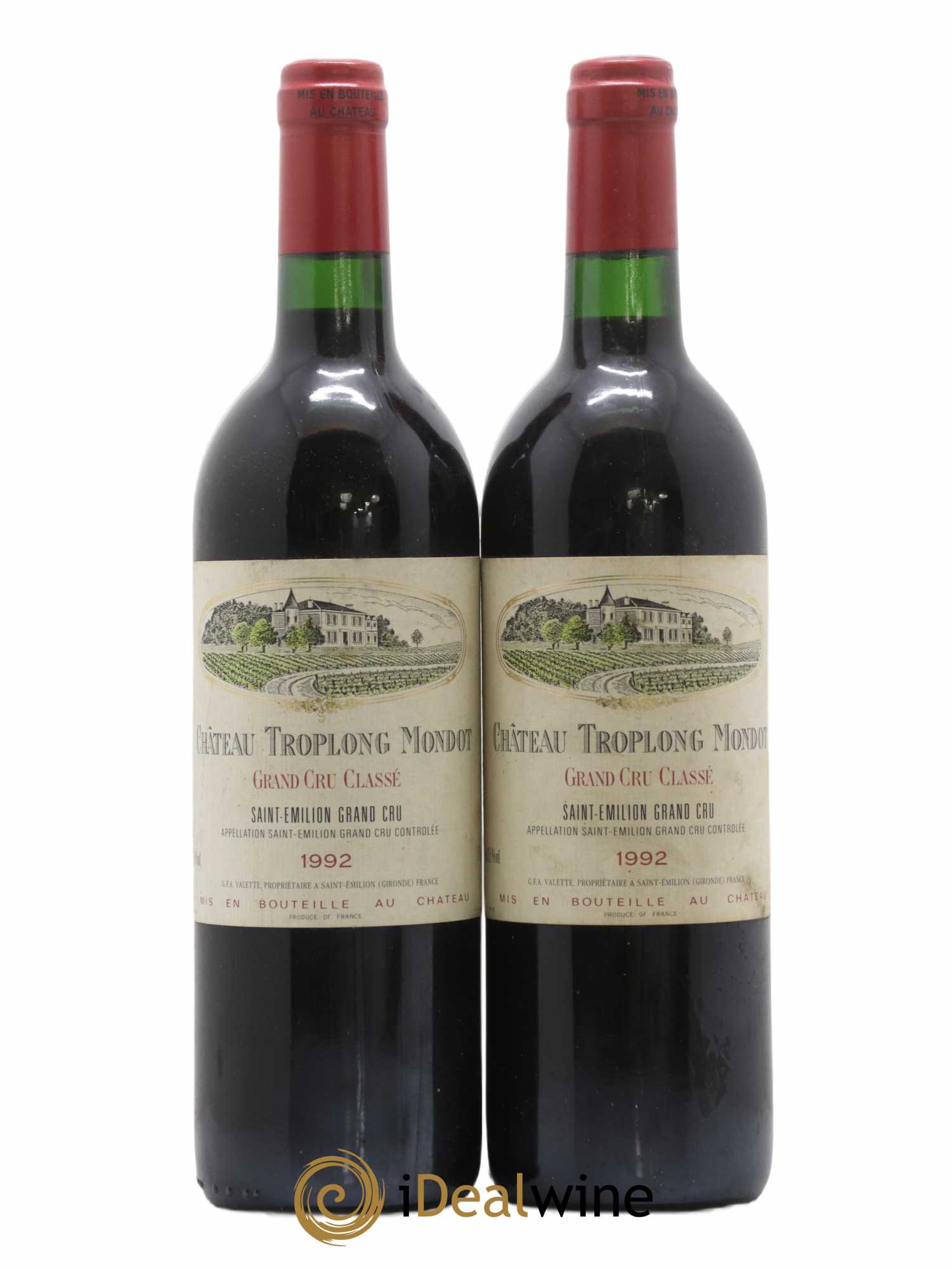 Château Troplong Mondot 1er Grand Cru Classé B 1992 - Lot de 2 bouteilles - 0