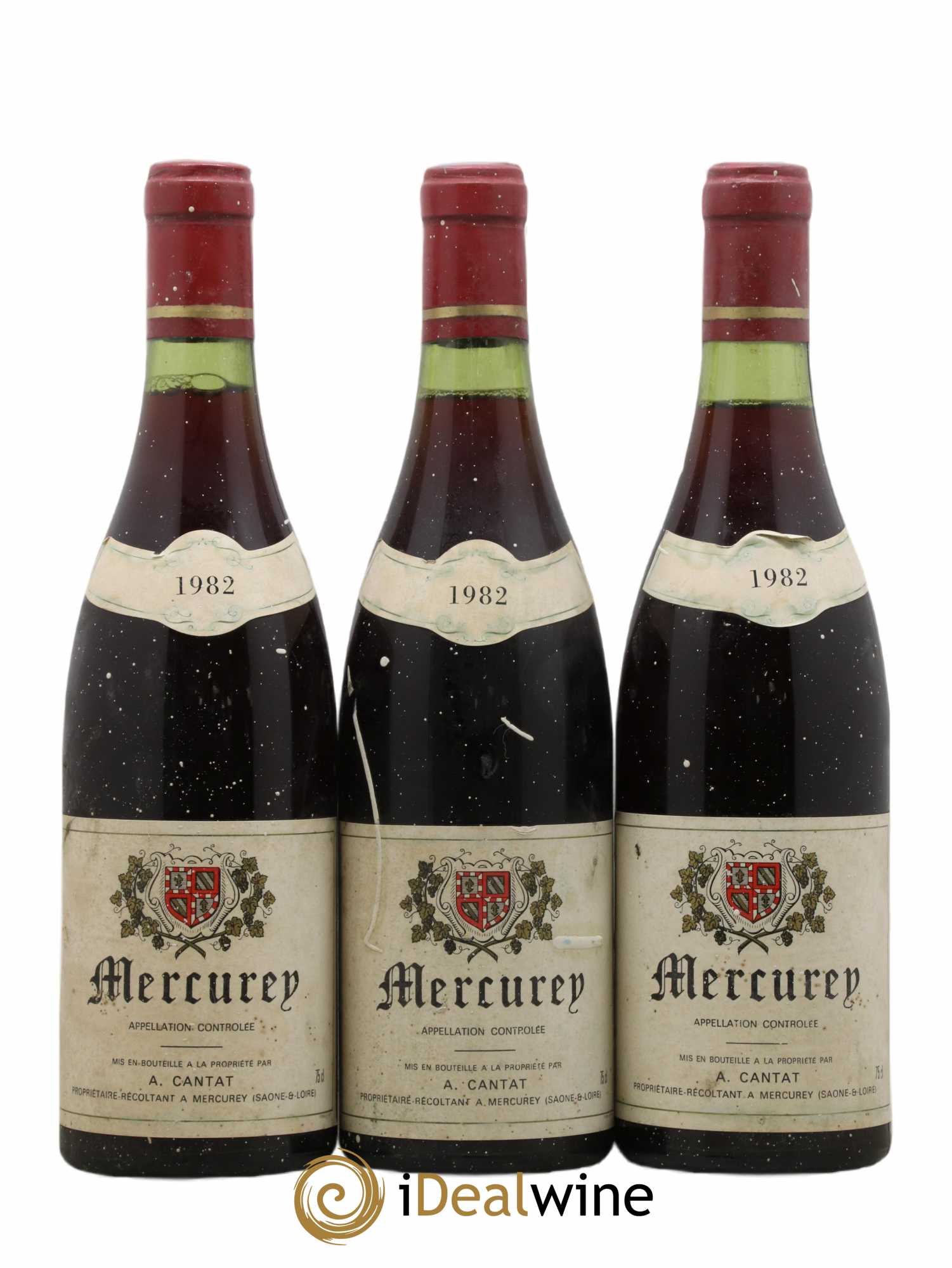 Mercurey A Cantat 1982 - Posten von 3 Flaschen - 0