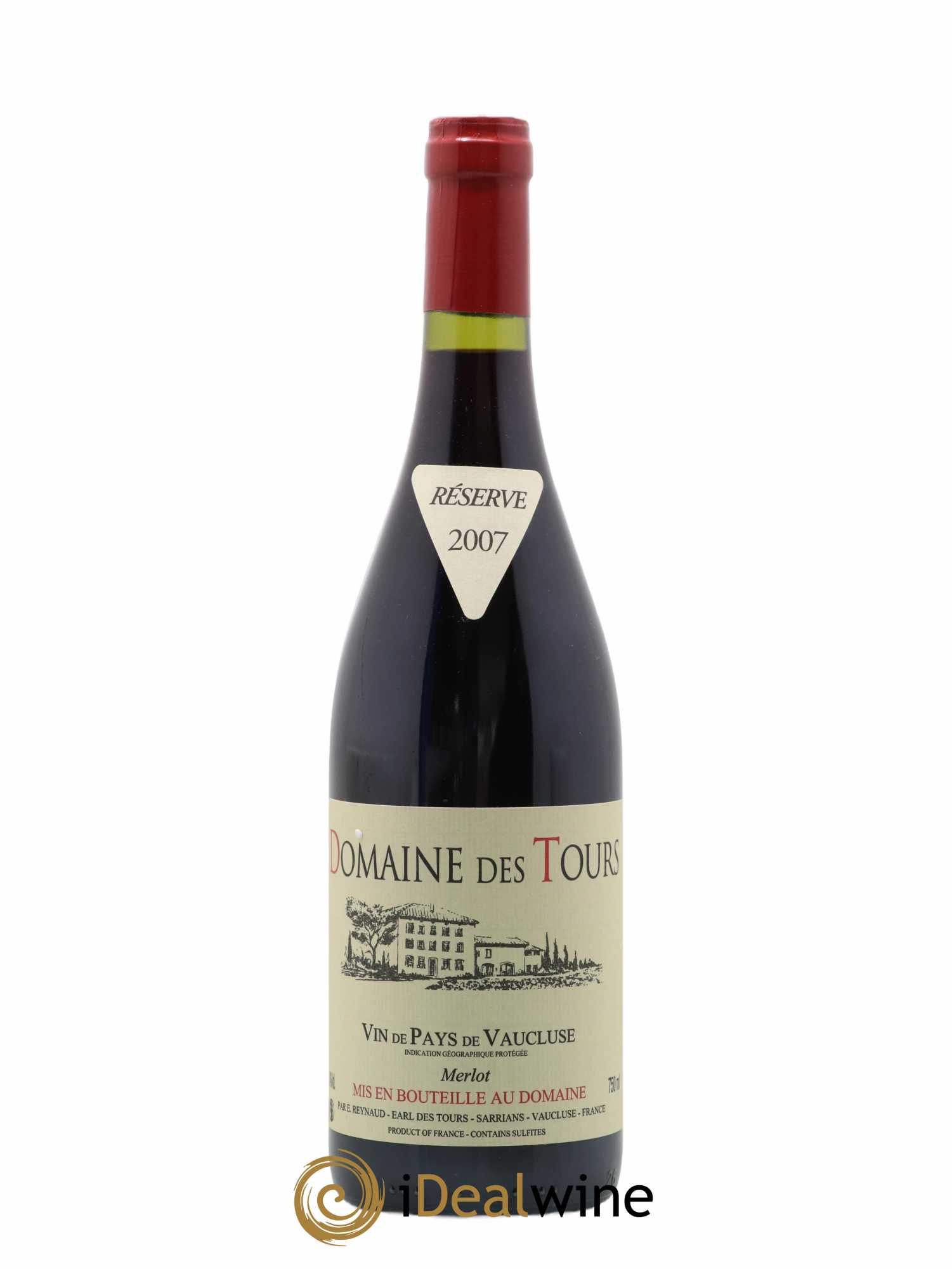 Vaucluse Domaine des Tours Merlot Emmanuel Reynaud 2007 - Lot de 1 bouteille - 0