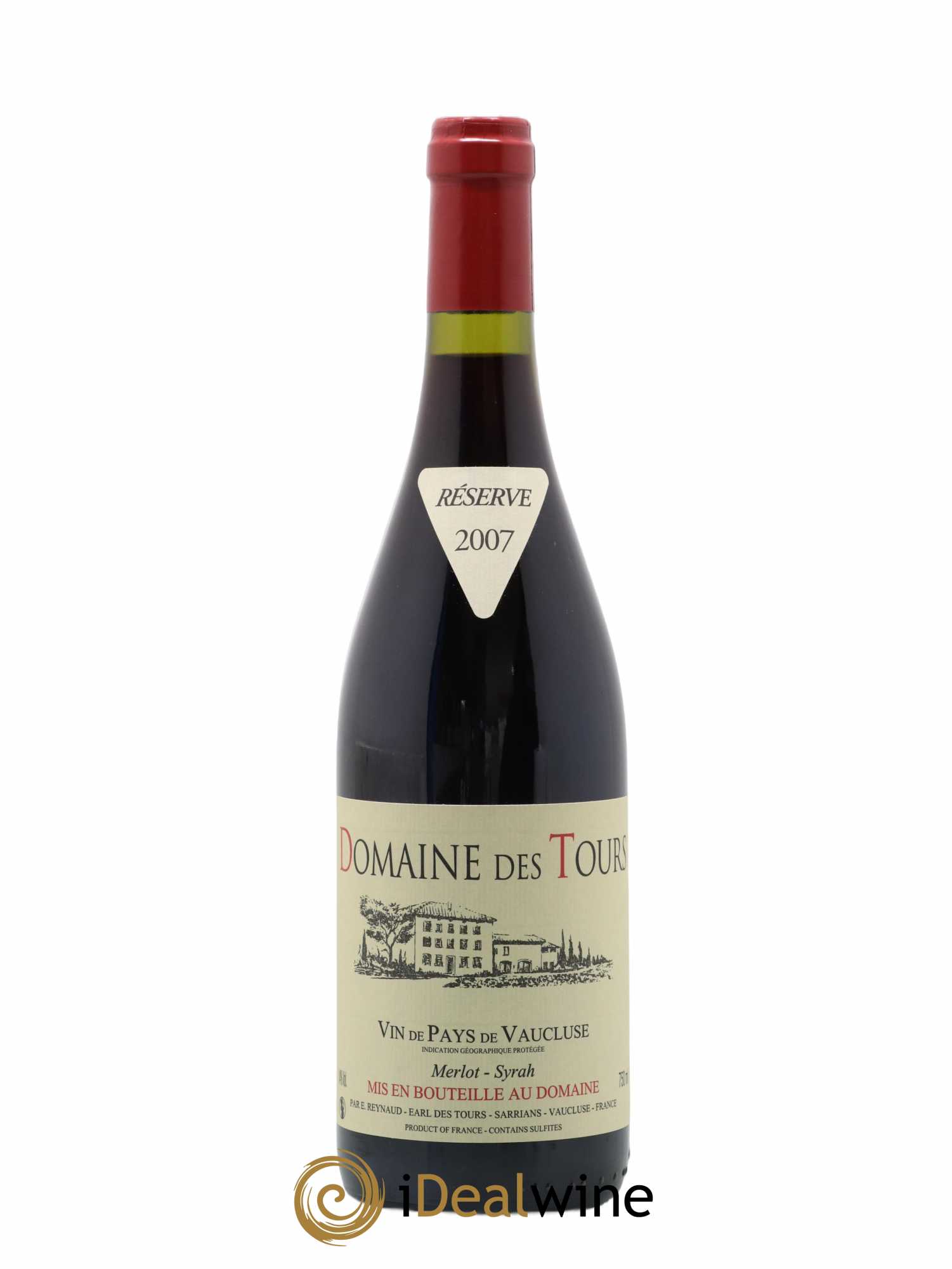 Vaucluse Domaine des Tours Merlot-Syrah Emmanuel Reynaud 2007 - Lot de 1 bouteille - 0