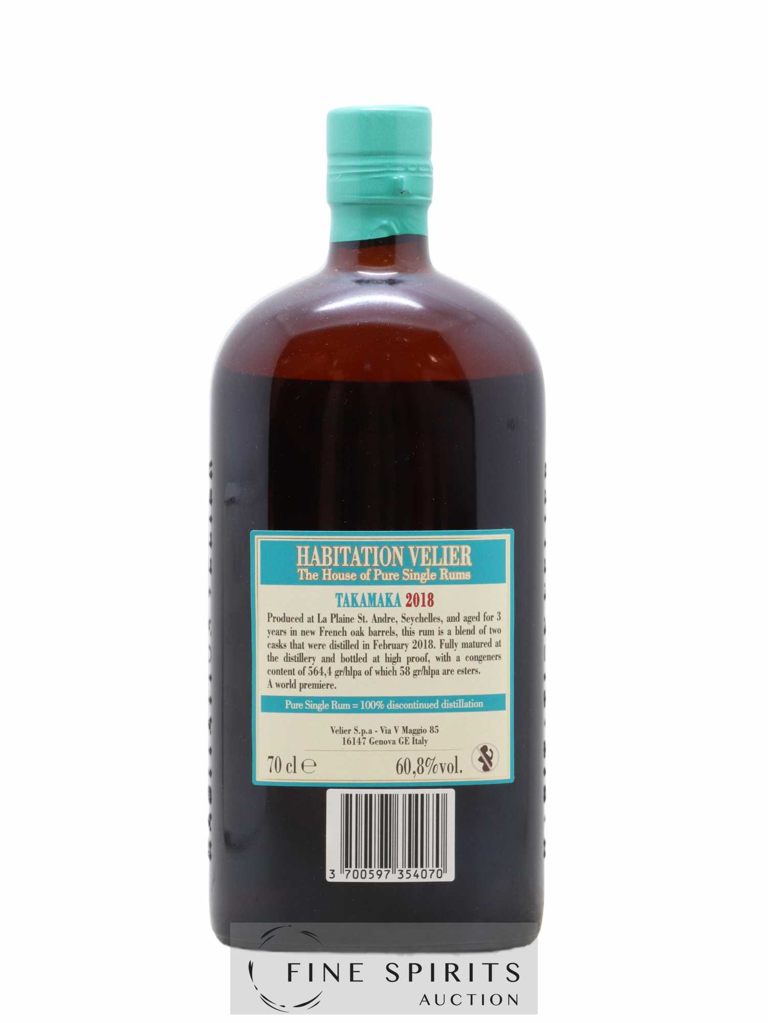 Takamaka 3 years 2018 Of. bottled 2021 Habitation Velier - Lot de 1 bouteille - 2