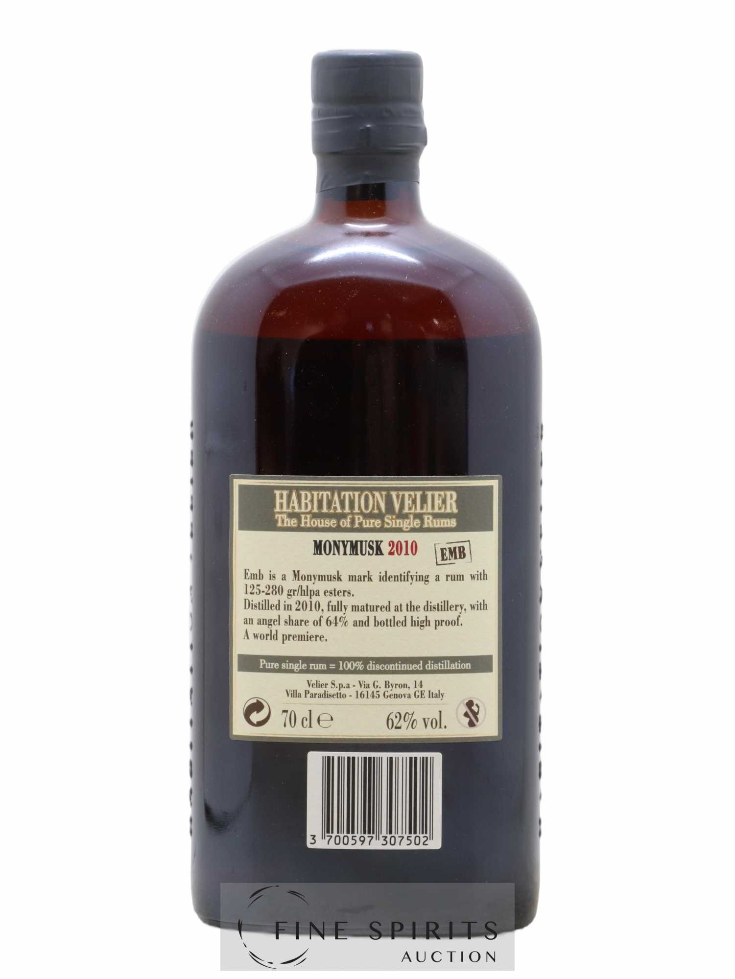 Monymusk 9 years 2010 Velier EMB bottled 2019 Habitation Velier - Lot de 1 bouteille - 2