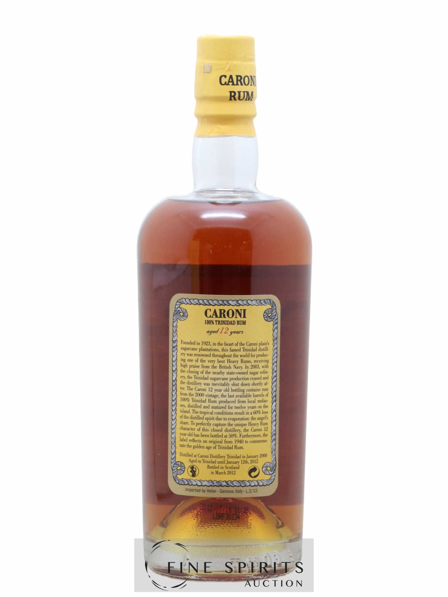 Caroni 12 years 2000 Velier 100° Proof bottled 2012 Extra Strong - Posten von 1 Flasche - 2