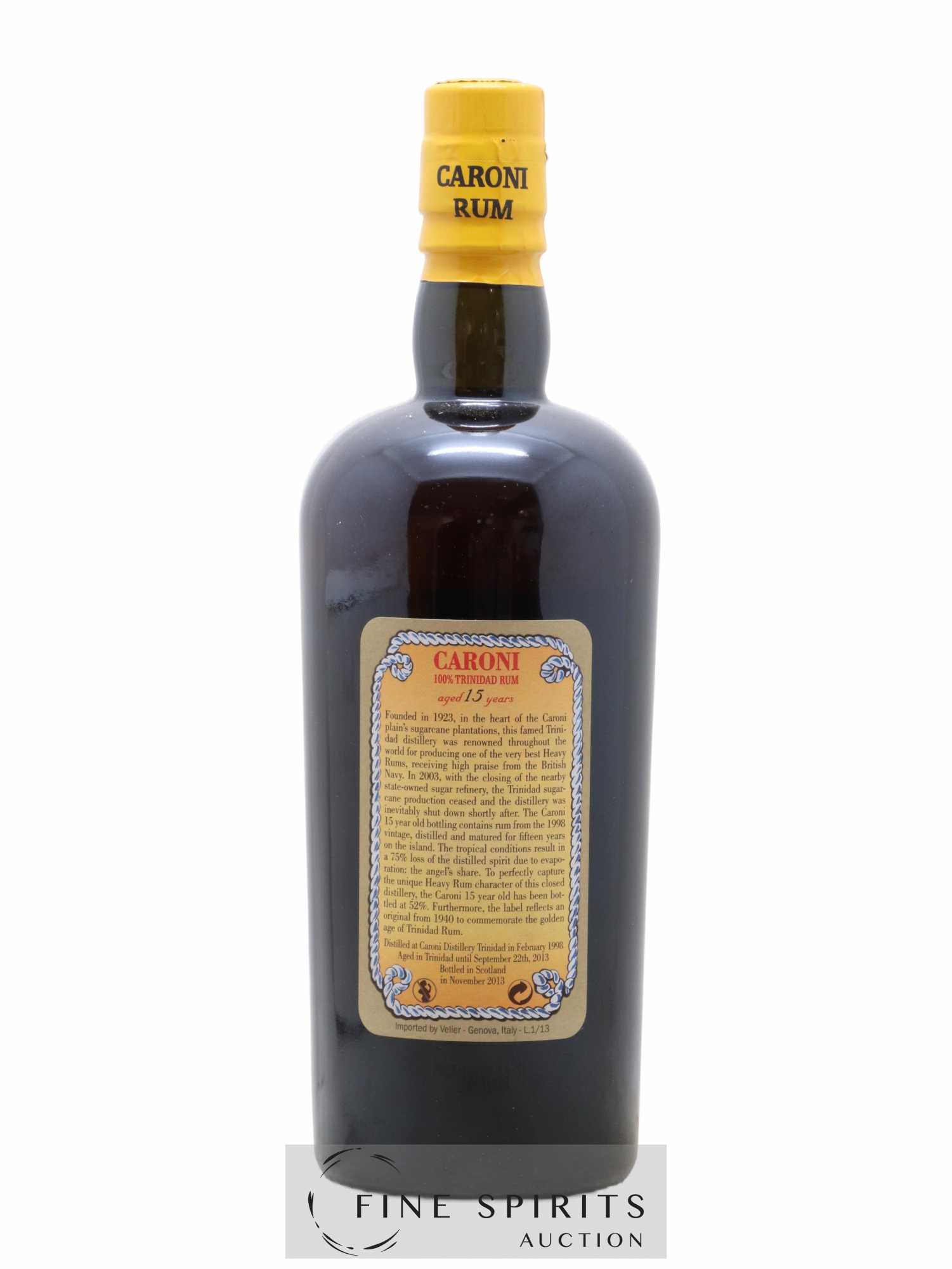 Caroni 15 years 1998 Velier 104° Proof bottled 2013 Extra Strong - Lot de 1 bouteille - 2