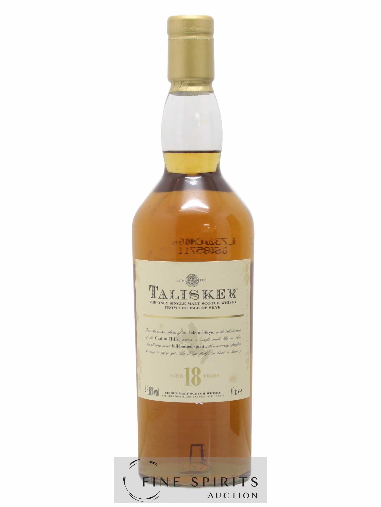 Talisker 18 years Of. 70cl - Lot de 1 bouteille - 1