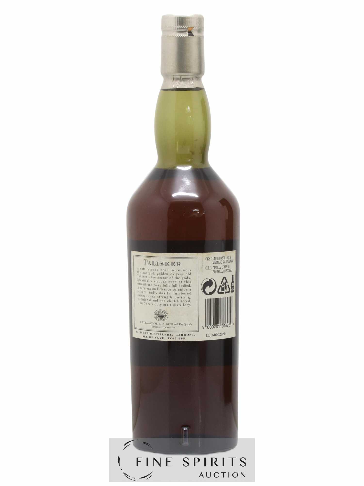 Talisker 25 years 1975 Of. Natural Cask Strengh bottled 2001 Limited Edition - Lot de 1 bouteille - 2