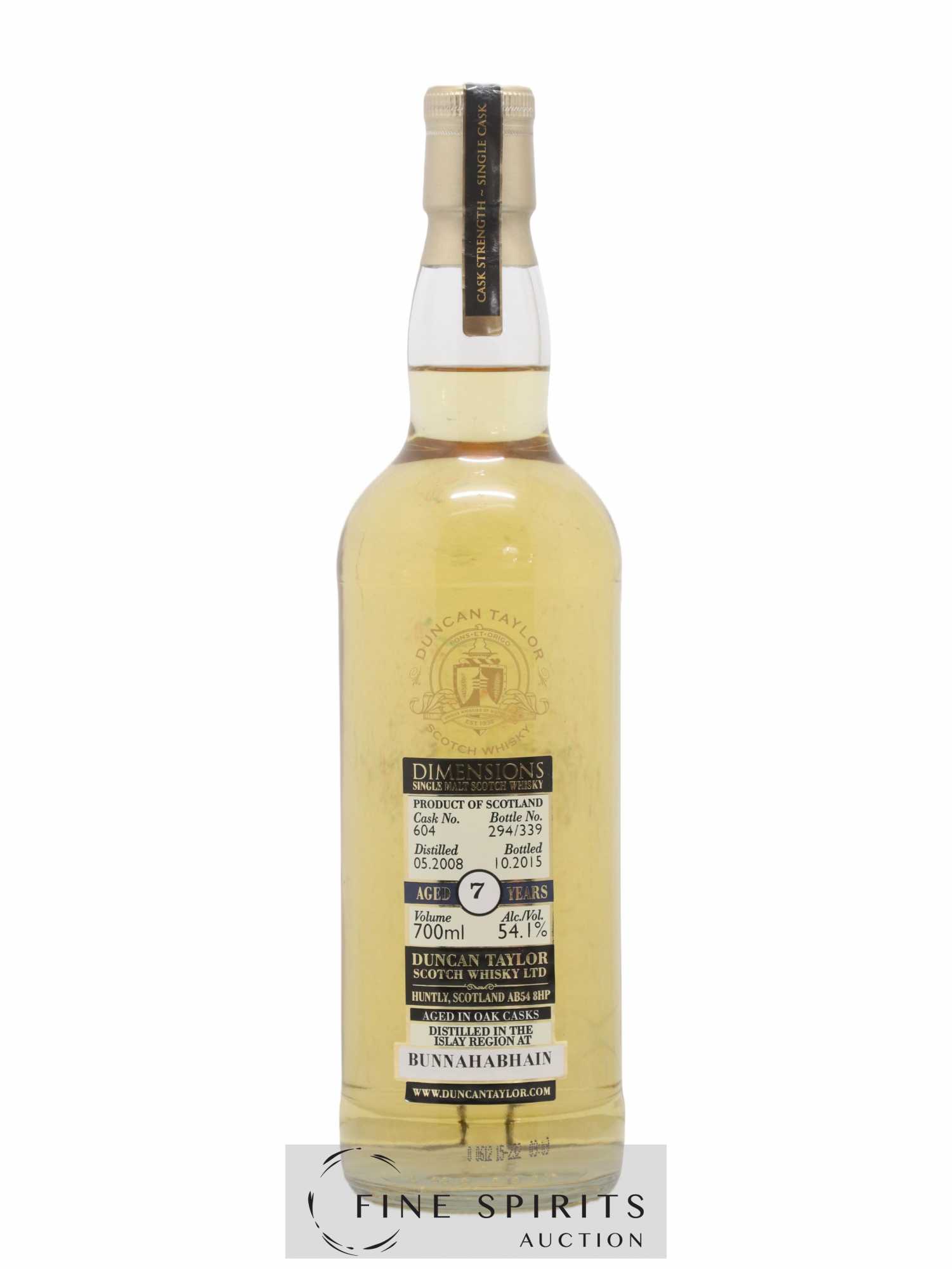 Bunnahabhain 7 years 2008 Duncan Taylor Dimensions Cask n°604 - One of 339 - bottled 2015 - Lot de 1 bouteille - 1