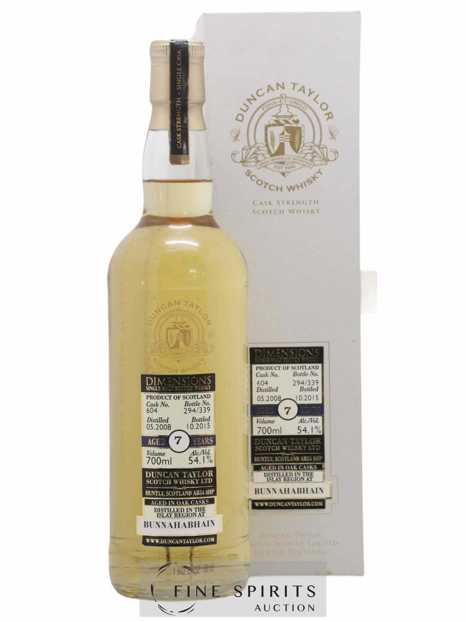 Bunnahabhain 7 years 2008 Duncan Taylor Dimensions Cask n°604 - One of 339 - bottled 2015 - Lot de 1 bouteille - 0