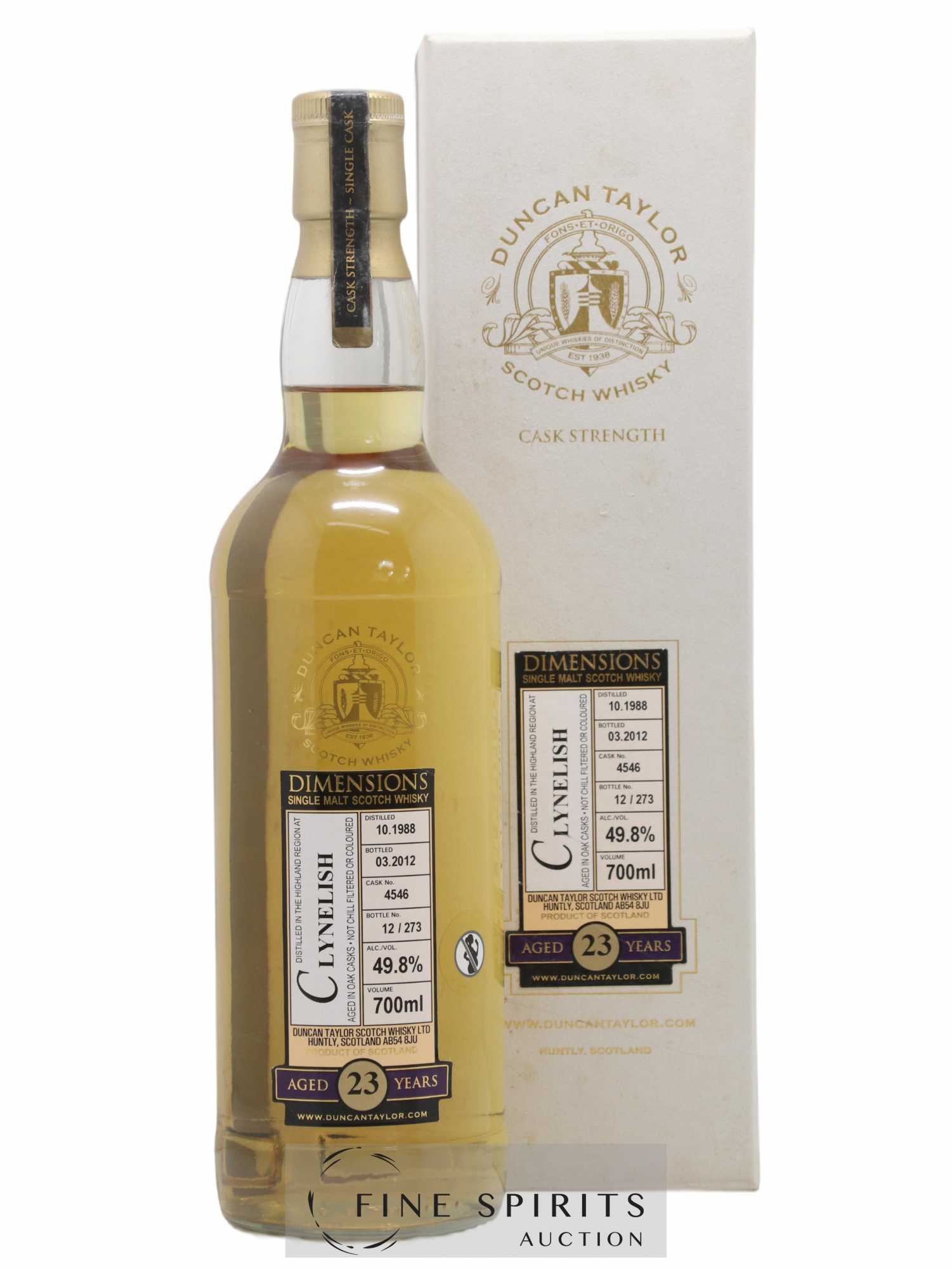 Clynelish 23 years 1988 Duncan Taylor Dimensions Cask n°4546 - One of 273 - bottled 2012 - Lot de 1 bouteille - 0