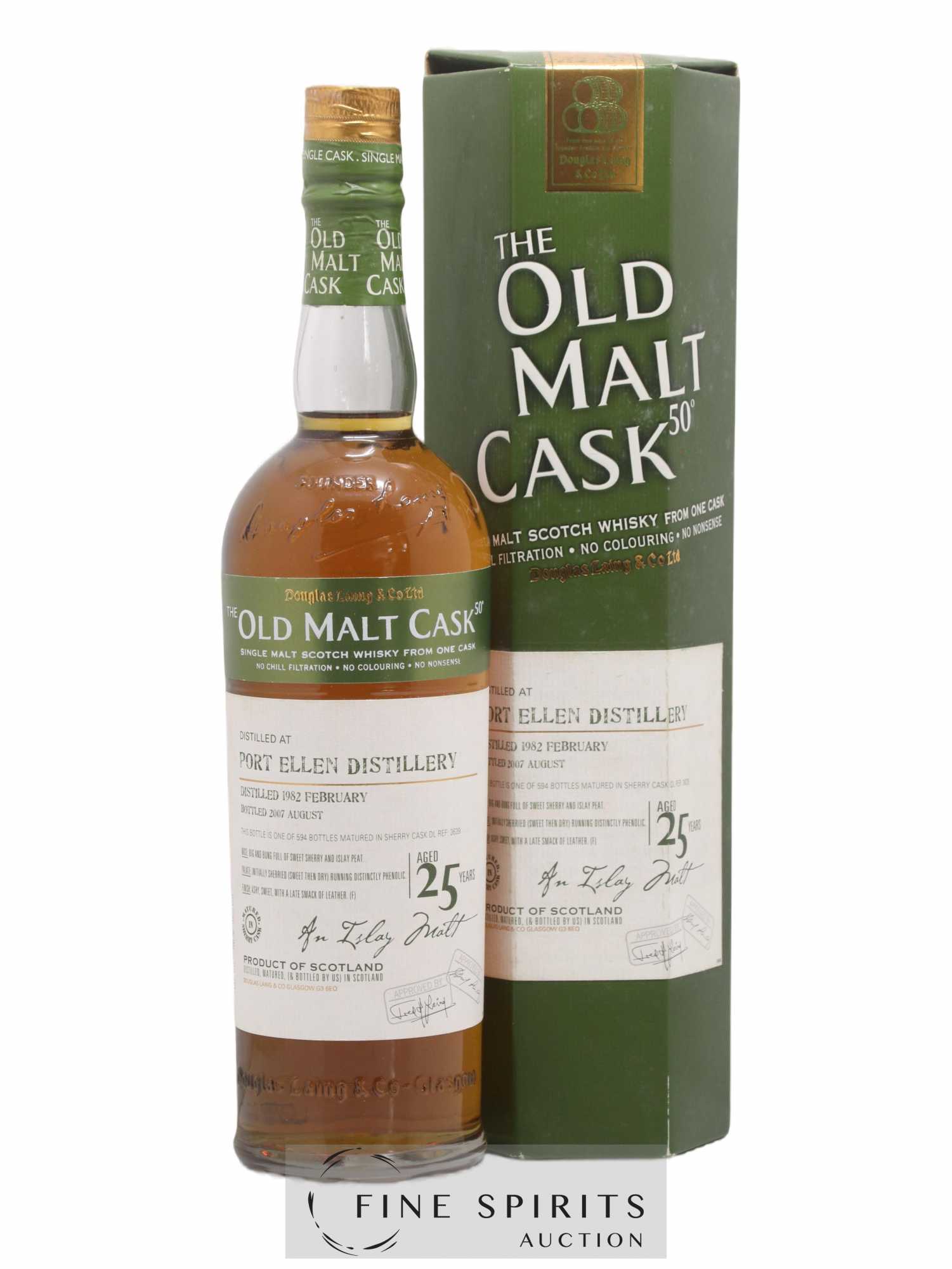 Port Ellen 25 years 1982 Douglas Laing Cask DL REF 3639 - One of 594 - bottled 2007 The Old Malt Cask - Lot de 1 bouteille - 0