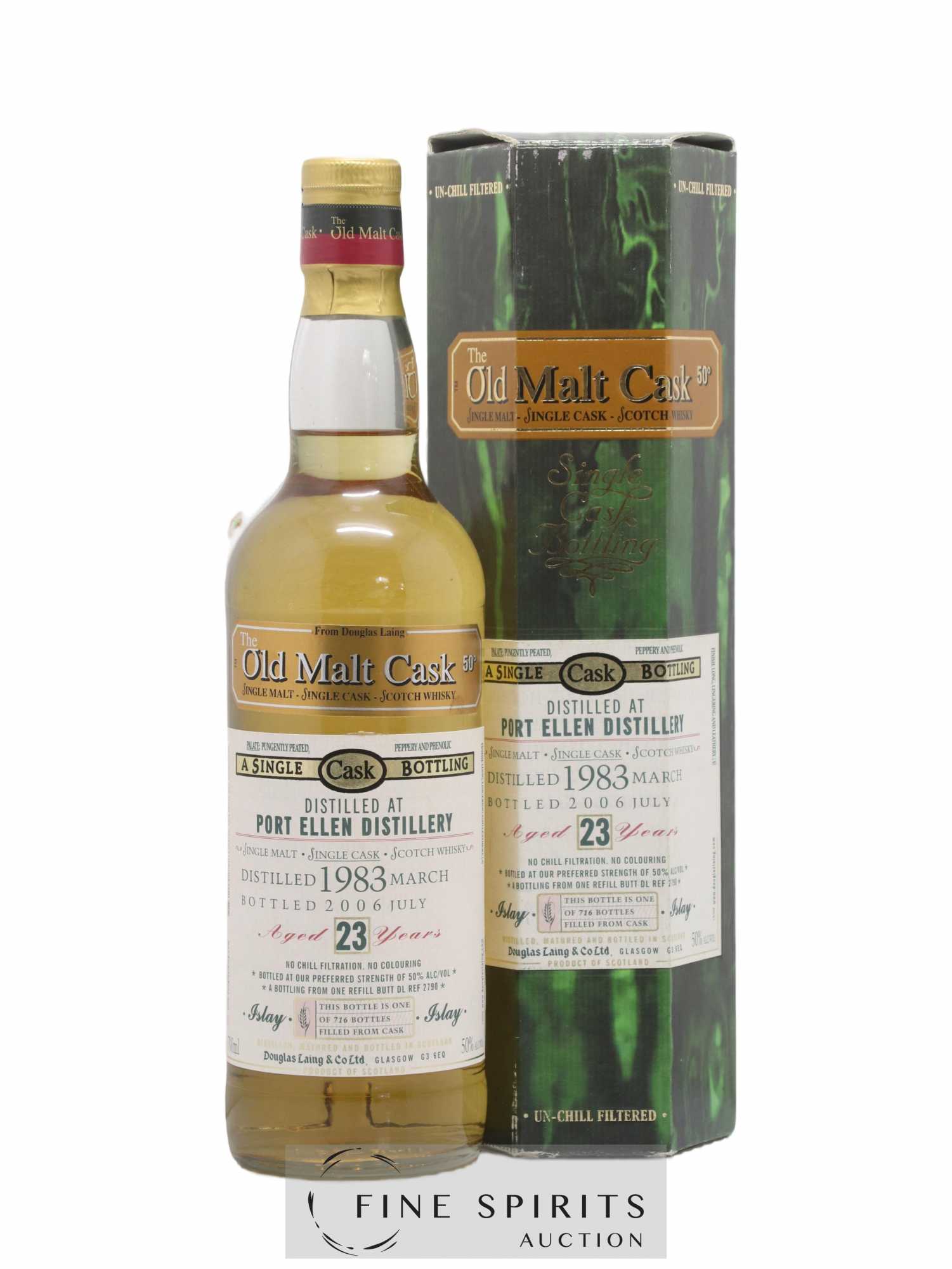 Port Ellen 23 years 1983 Douglas Laing Refill Butt DL REF 2790 - One of 716 - bottled 2006 The Old Malt Cask - Lot de 1 bouteille - 0