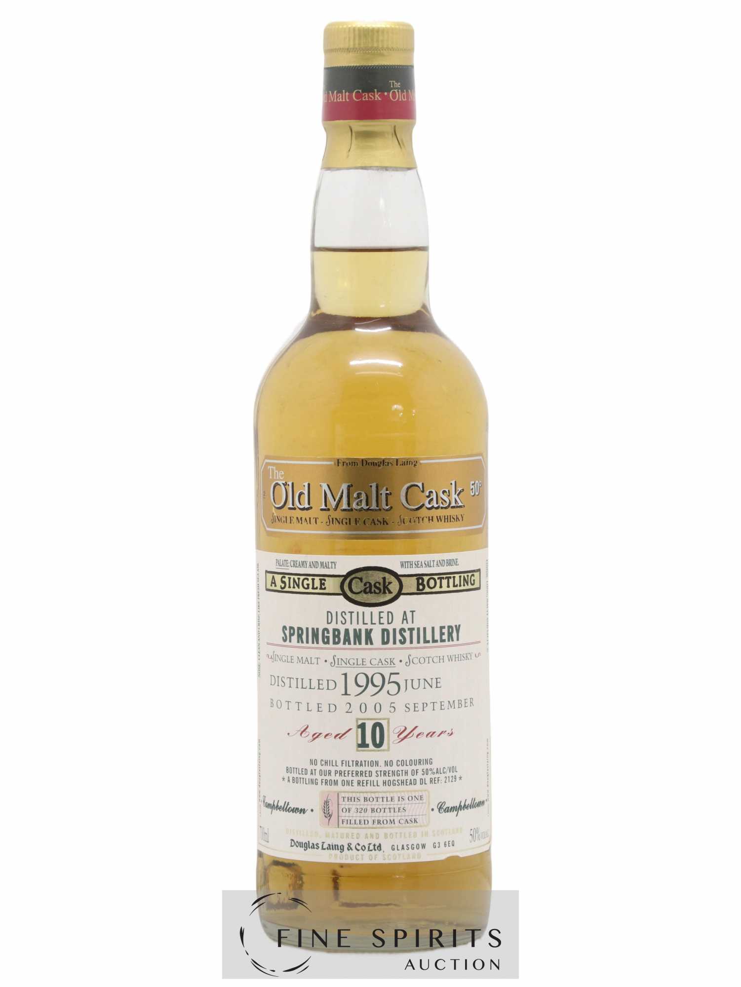 Springbank 10 years 1995 Douglas Laing Cask DL REF 2129 - One of 320 - bottled 2005 The Old Malt Cask - Lot de 1 bouteille - 1