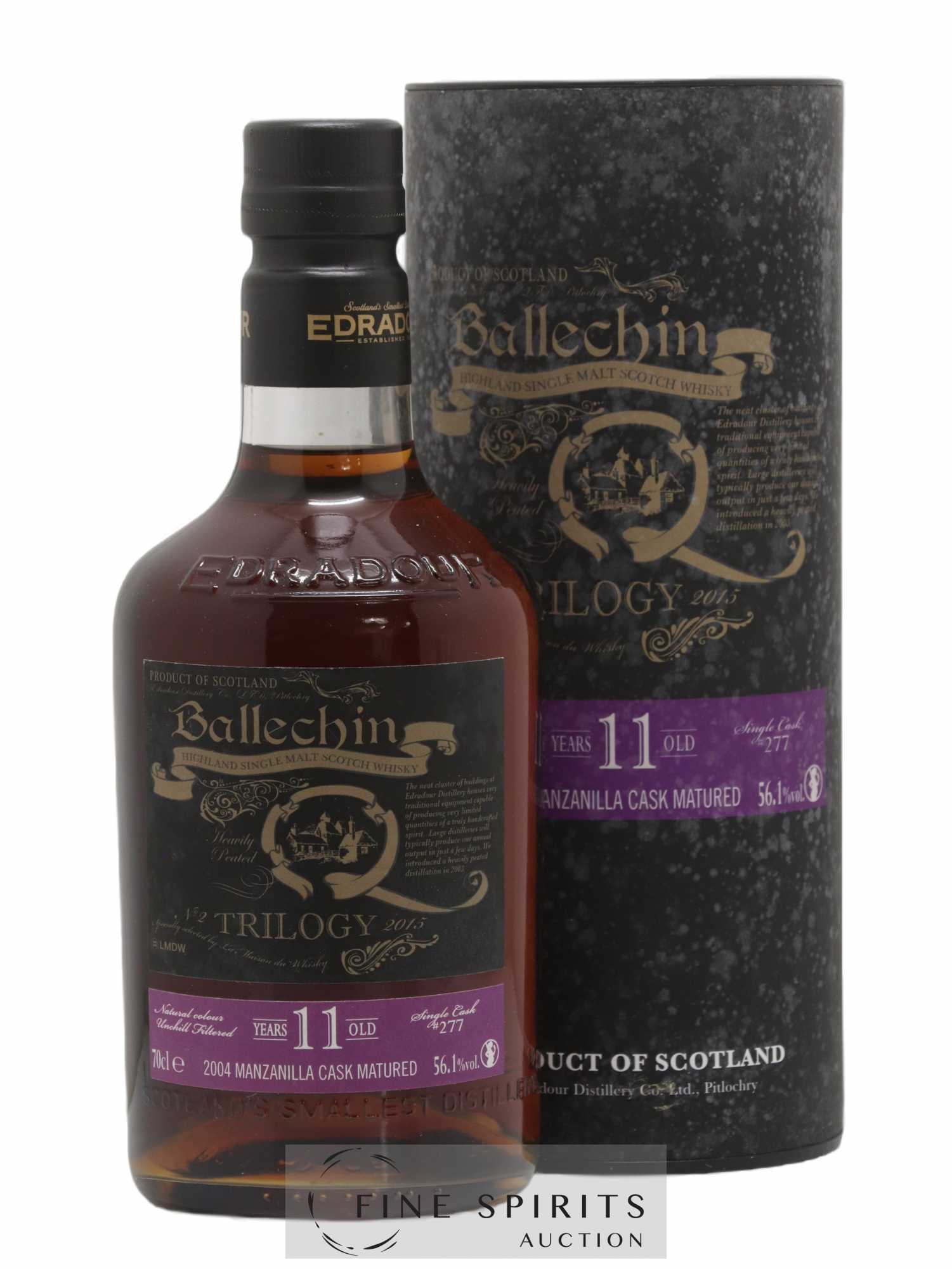 Ballechin 11 years 2004 Of. Trilogy n°2 Single Manzanilla Cask Matured n°277 - bottled 2015 - Lot de 1 bouteille - 0