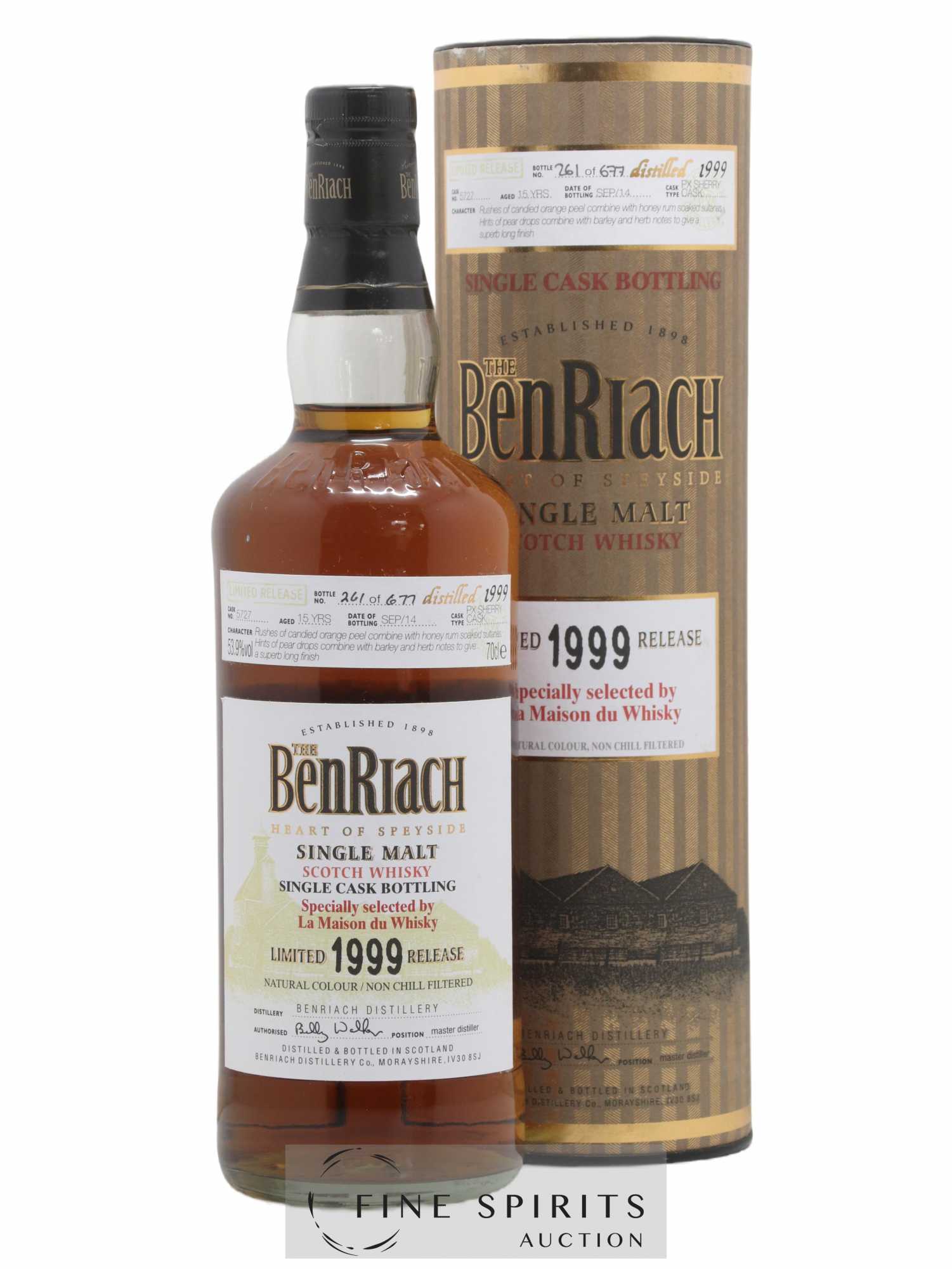 Benriach 15 years 1999 Of. Px Sherry Cask n°5727 - One of 677 - bottled 2014 LMDW Limited Release - Lot of 1 bottle - 0