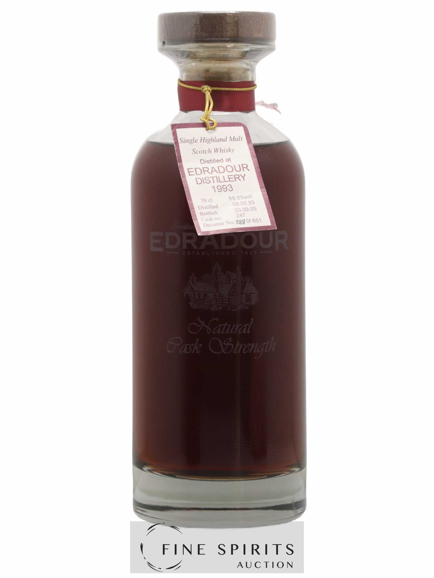 Edradour 1993 Of. Decanter Cask n°247 - One of 651 - bottled 2005 - Lot de 1 bouteille - 1
