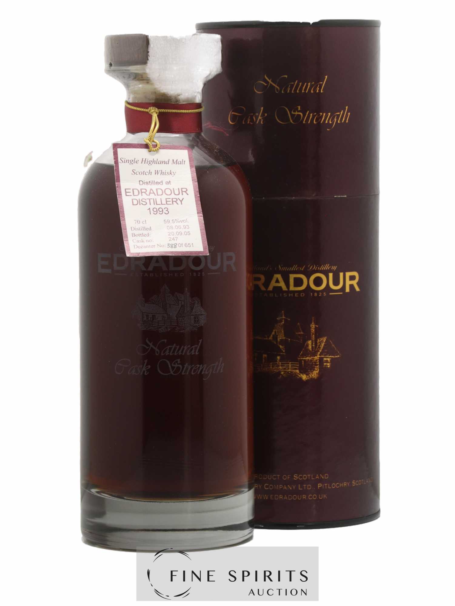Edradour 1993 Of. Decanter Cask n°247 - One of 651 - bottled 2005 - Lot de 1 bouteille - 0