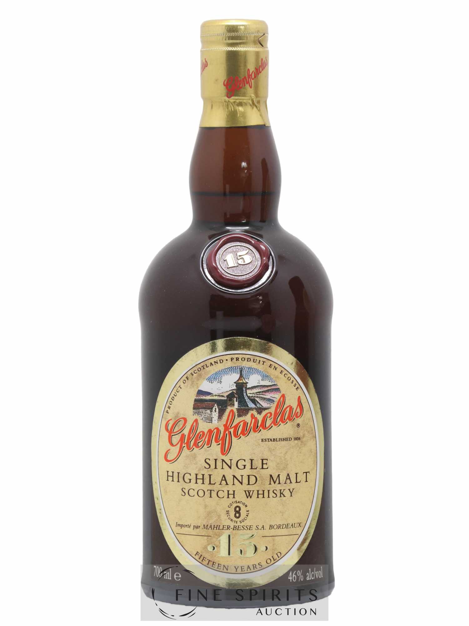 Glenfarclas 15 years Of. Mahler-Besse (70cl.) - Lot de 1 bouteille - 1