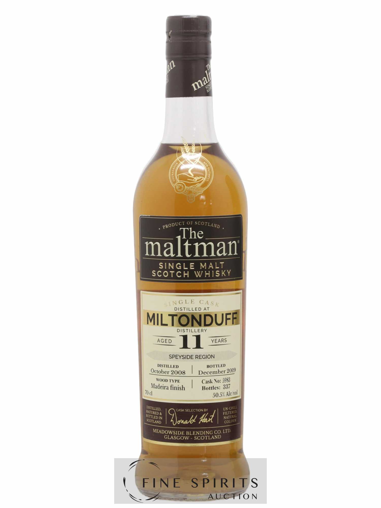 Miltonduff 11 years 2008 Meadowside Blending Cask n°5983 - One of 337 - bottled 2019 - Lot de 1 bouteille - 1