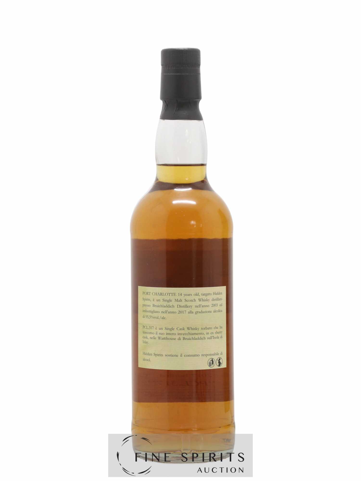 Port Charlotte 14 years 2003 Hidden Spirits PCL.317 Cask n°PC641 - bottled 2017 - Lot de 1 bouteille - 2