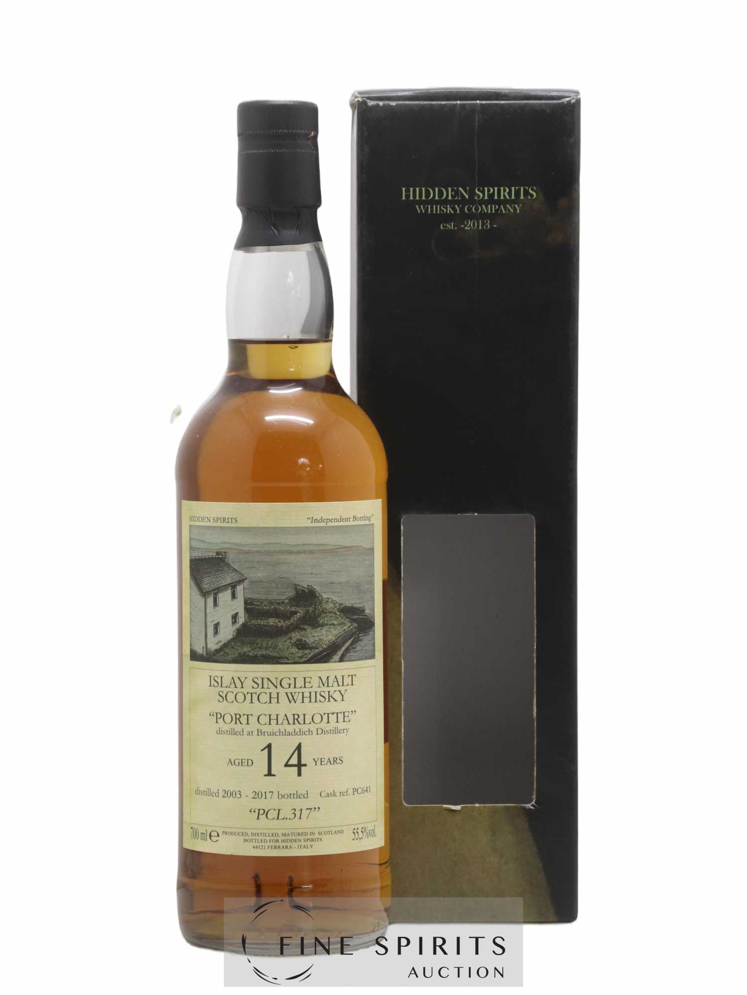 Port Charlotte 14 years 2003 Hidden Spirits PCL.317 Cask n°PC641 - bottled 2017 - Lot de 1 bouteille - 0