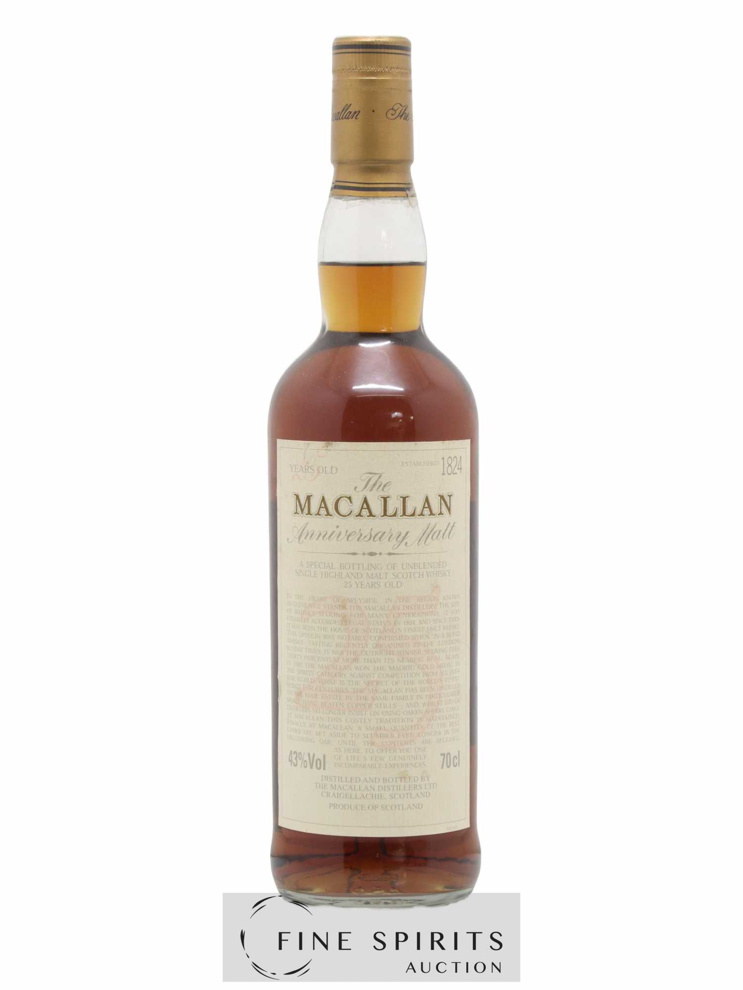 Macallan (The) 25 years Of. Anniversary Malt Special Bottling (70cl.) - Lot de 1 bouteille - 1