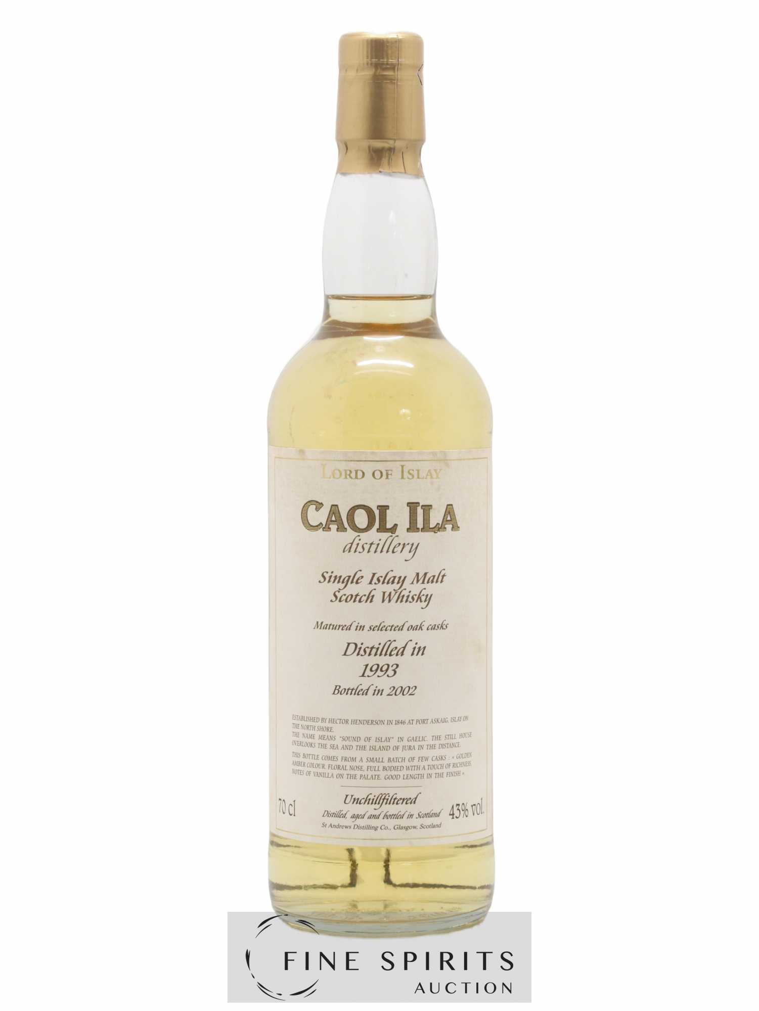 Caol Ila 1993 St Andrews Distilling Co. Lord of Islay Selected Oak Casks - bottled 2002 - Lot de 1 bouteille - 1