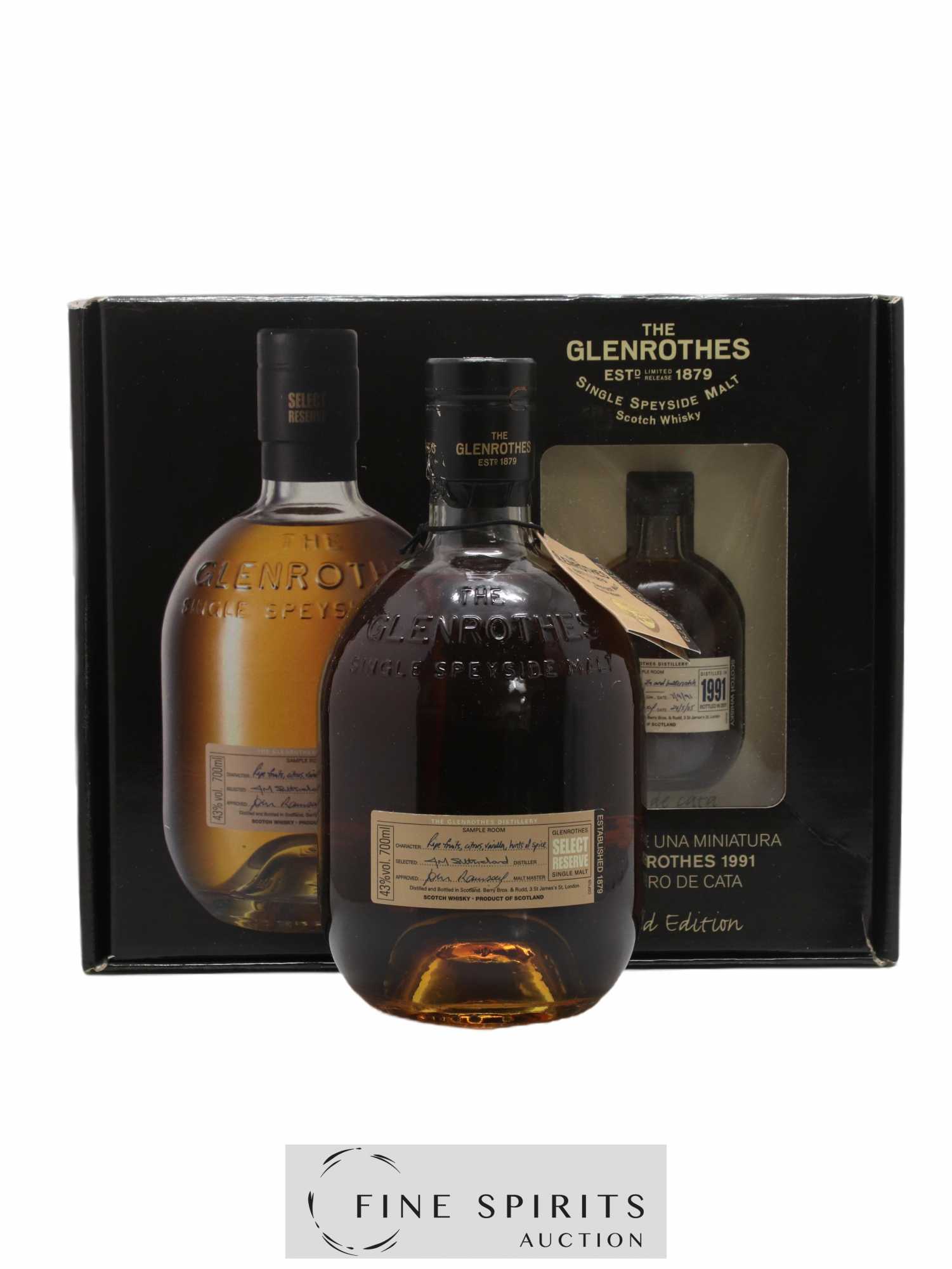 Glenrothes Of. Select Reserve with 1 minionette 1991 Sample Room plus miniature de 10cl - Posten von 1 Flasche - 0