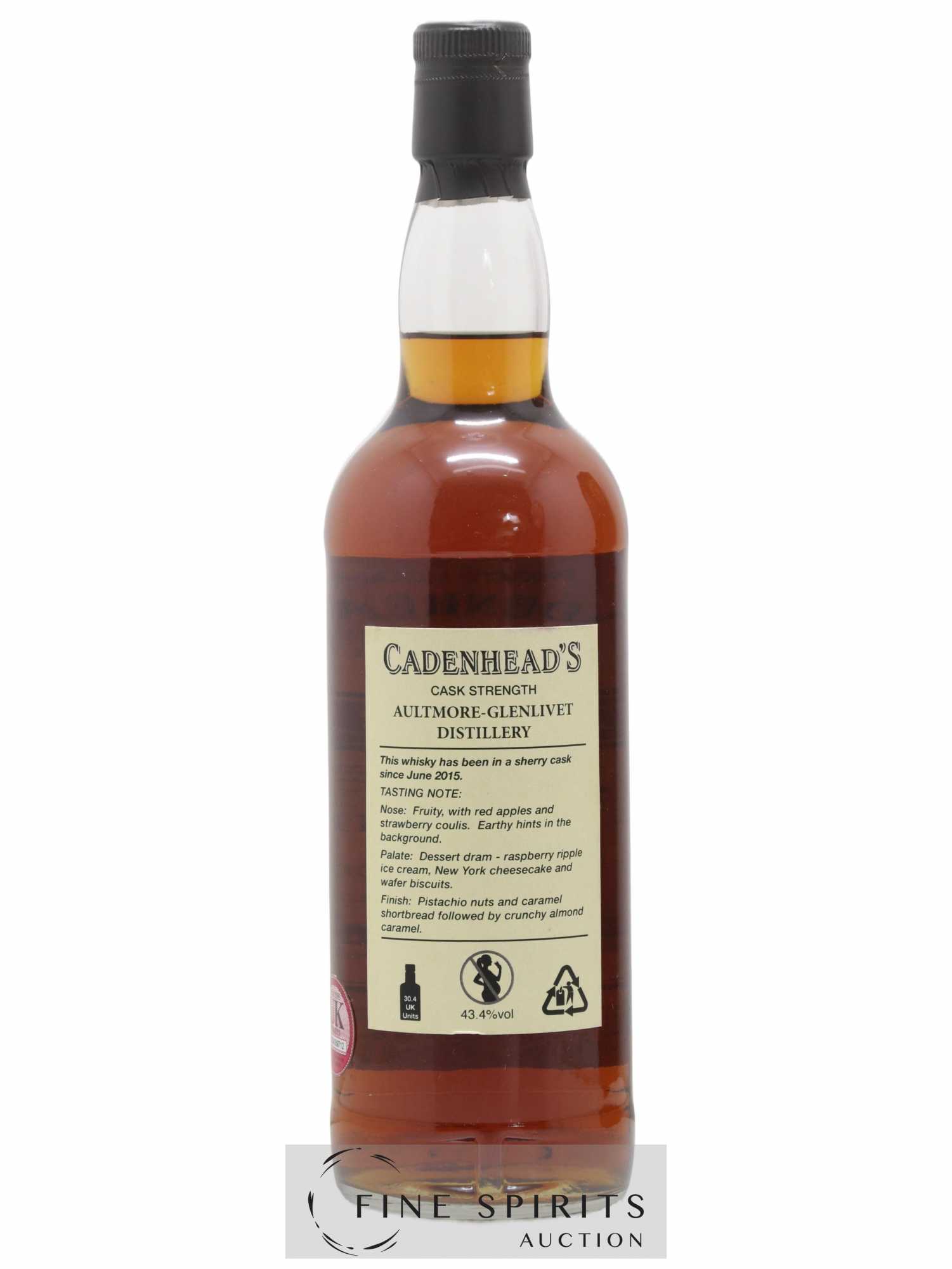 Aultmore-Glenlivet 28 years 1989 Cadenhead's Sherry Cask One of 156 - bottled 2018 - Lot de 1 bouteille - 2