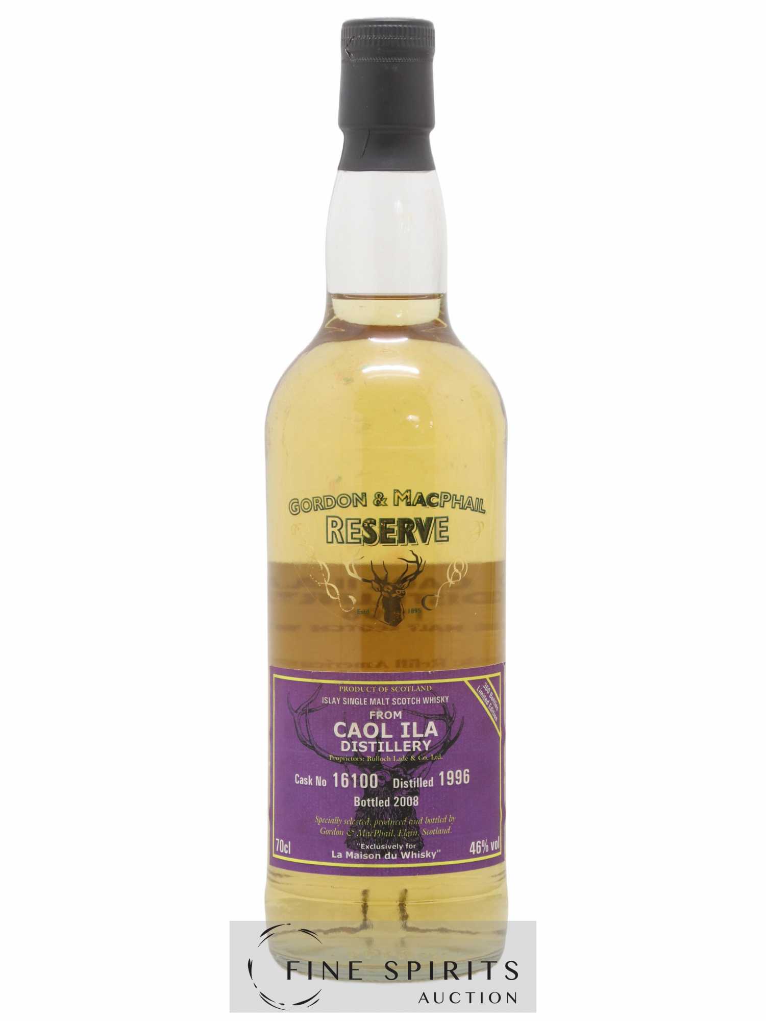 Caol Ila 1996 Gordon & MacPhail Reserve Cask n°16100 - One of 360 - bottled 2008 LMDW - Lot de 1 bouteille - 1