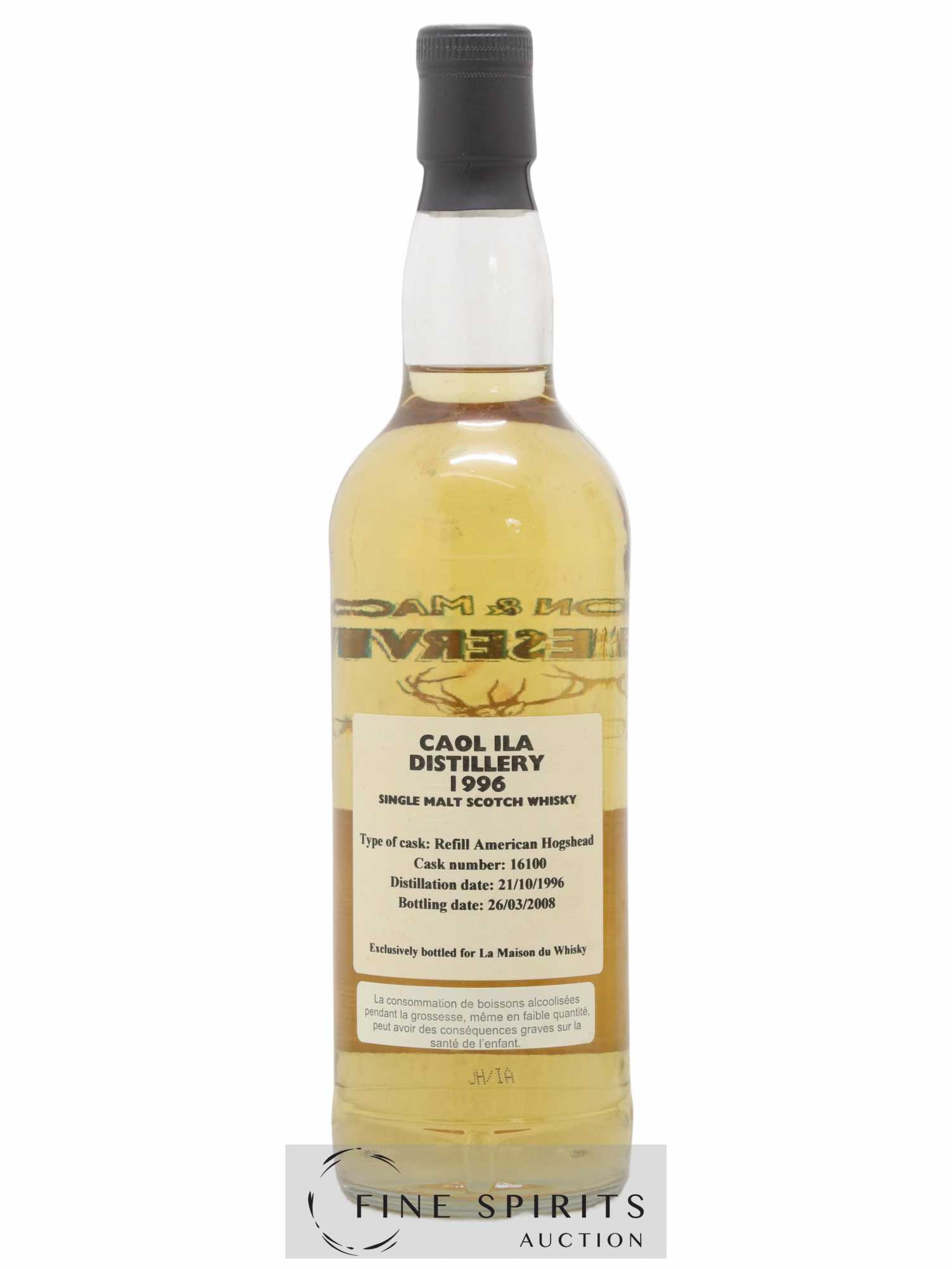 Caol Ila 1996 Gordon & MacPhail Reserve Cask n°16100 - One of 360 - bottled 2008 LMDW - Lot de 1 bouteille - 2