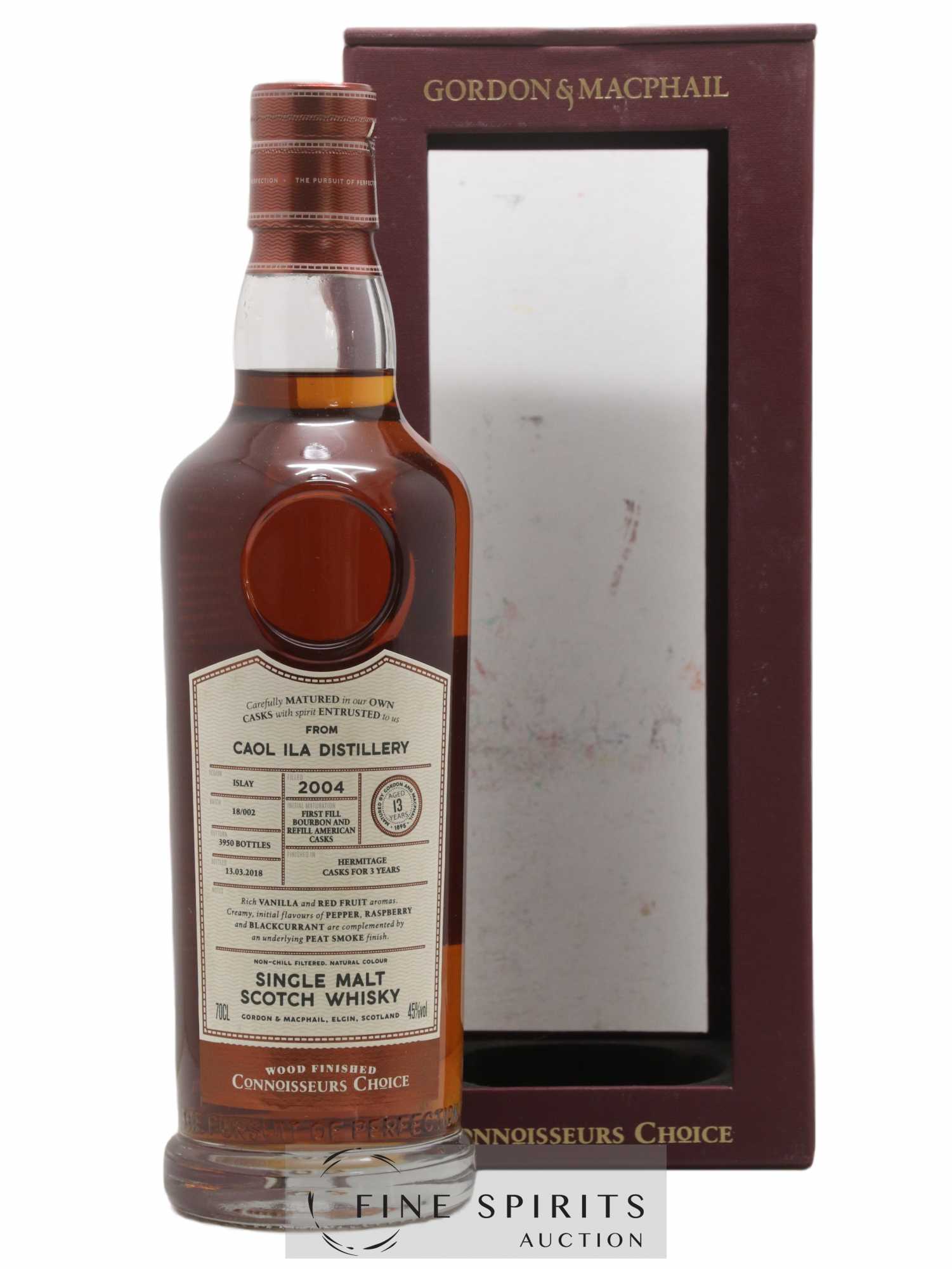 Caol Ila 13 years 2004 Gordon & MacPhail Hermitage Wood Finish Cask n°18-002 - One of 3950 - bottled 2018 Connoisseurs Choice - Lot de 1 bouteille - 0