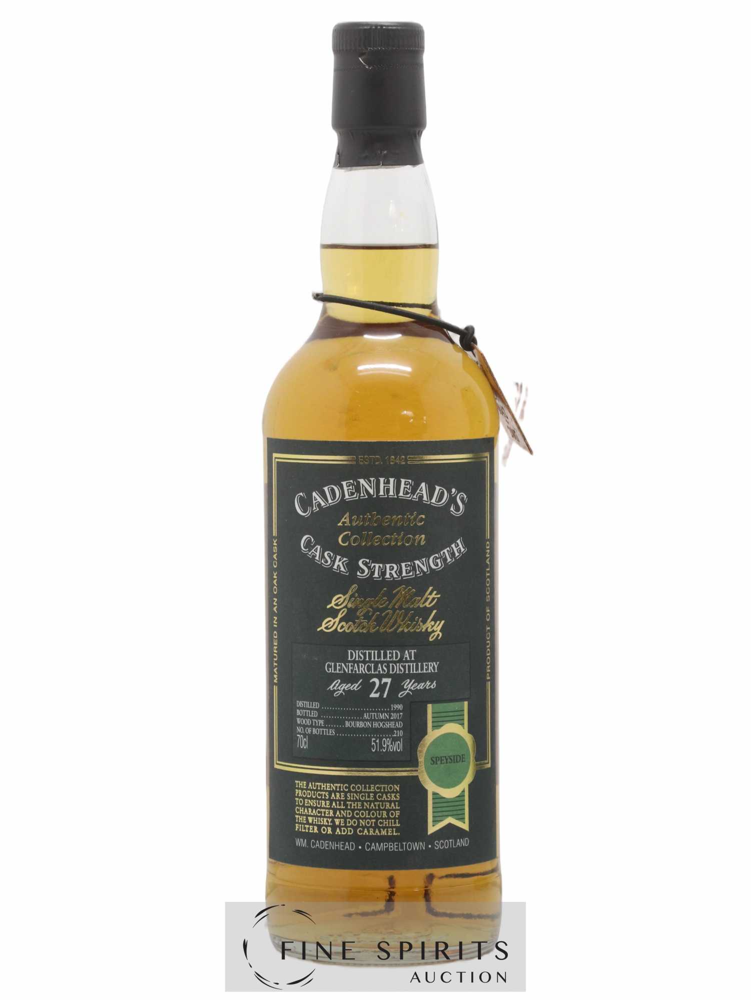 Glenfarclas 27 years 1990 Cadenhead's Cask Strength One of 210 - bottled 2017 Authentic Collection - Lot de 1 bouteille - 1
