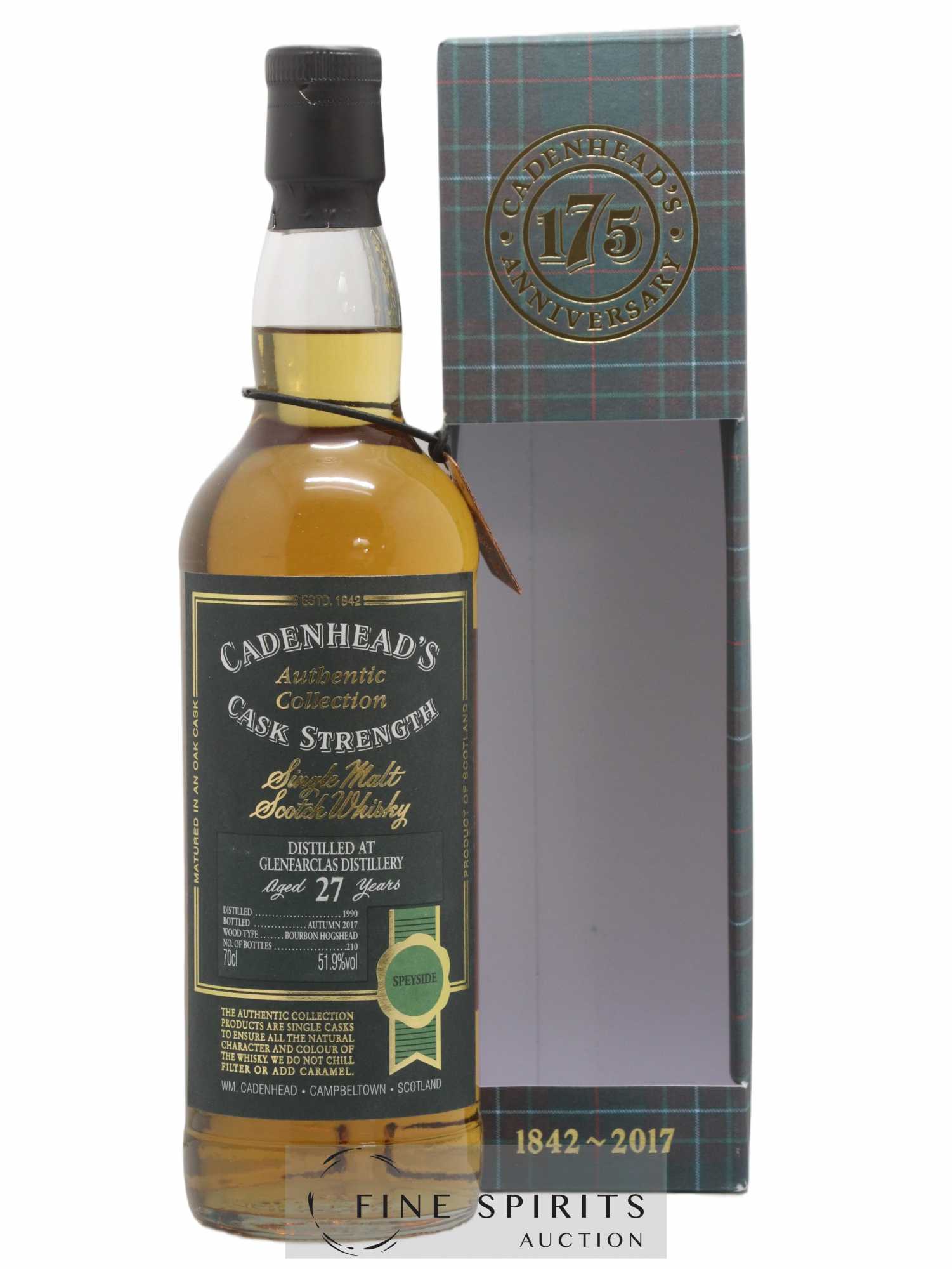 Glenfarclas 27 years 1990 Cadenhead's Cask Strength One of 210 - bottled 2017 Authentic Collection - Lot de 1 bouteille - 0