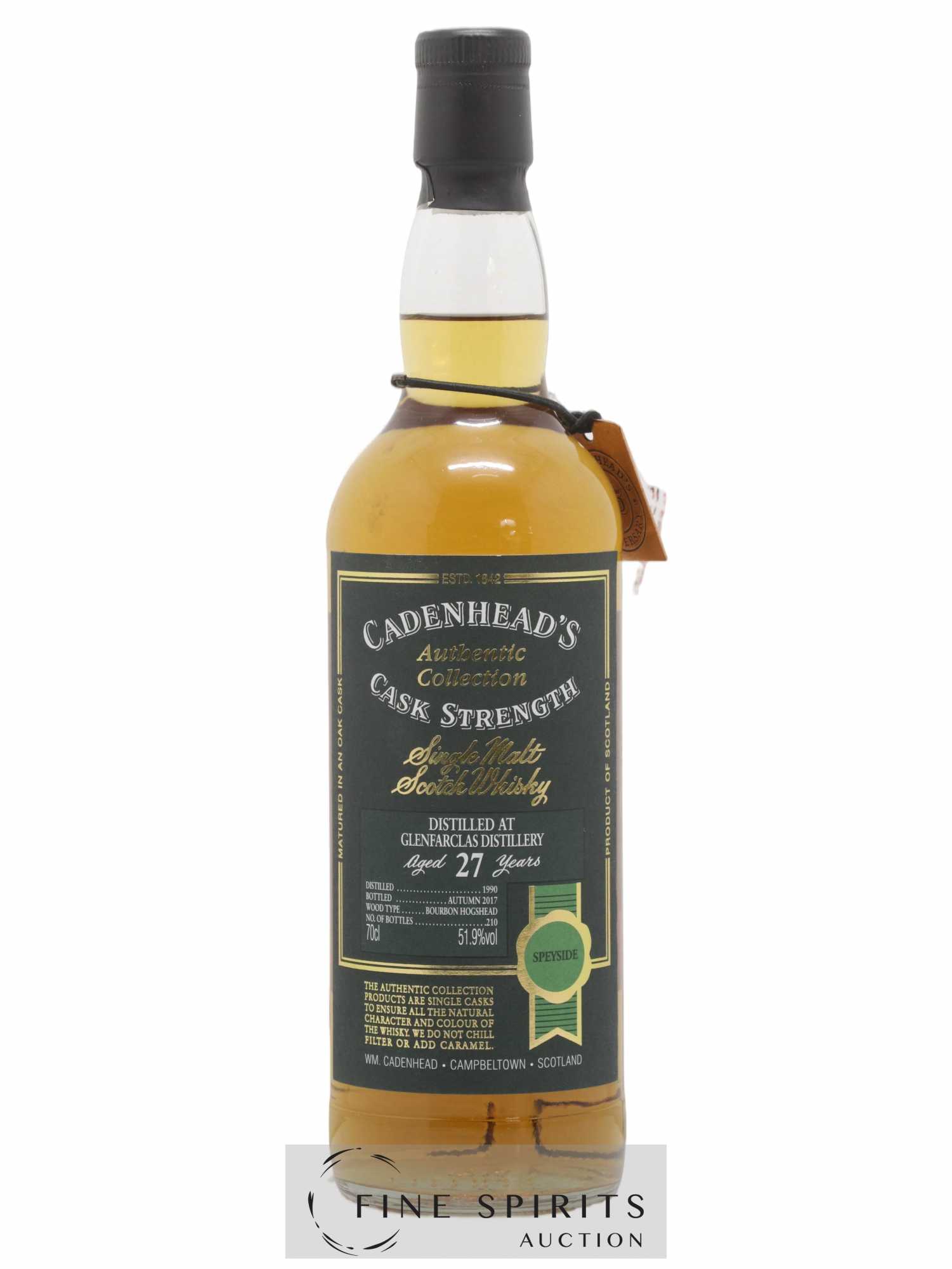 Glenfarclas 27 years 1990 Cadenhead's Cask Strength One of 210 - bottled 2017 Authentic Collection - Lot de 1 bouteille - 1