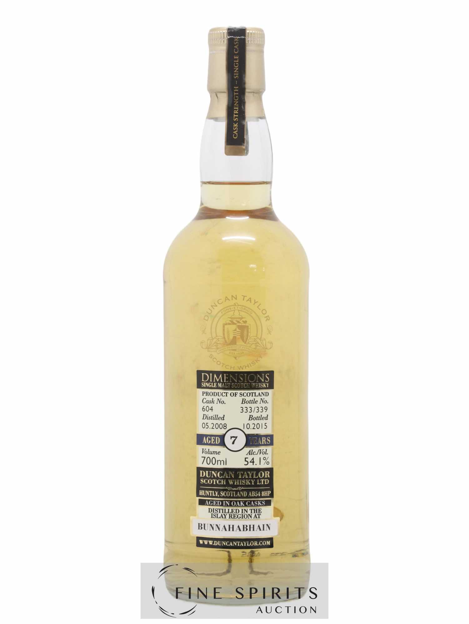 Bunnahabhain 7 years 2008 Duncan Taylor Dimensions Cask n°604 - One of 339 - bottled 2015 - Lot de 1 bouteille - 1