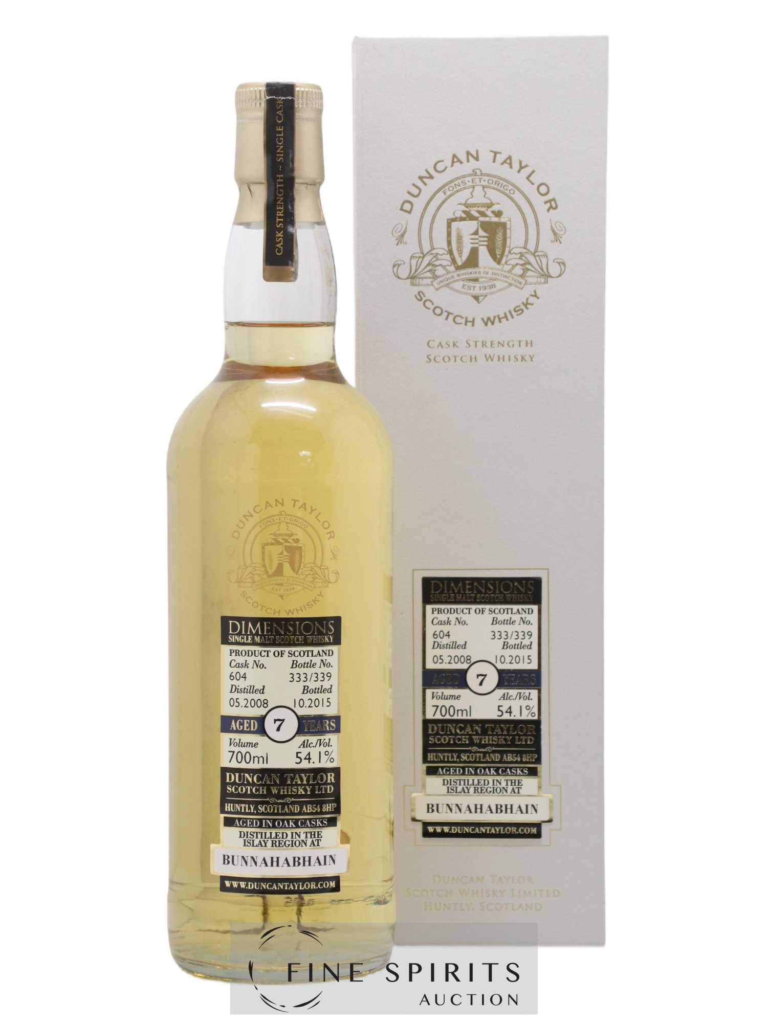 Bunnahabhain 7 years 2008 Duncan Taylor Dimensions Cask n°604 - One of 339 - bottled 2015 - Lot de 1 bouteille - 0